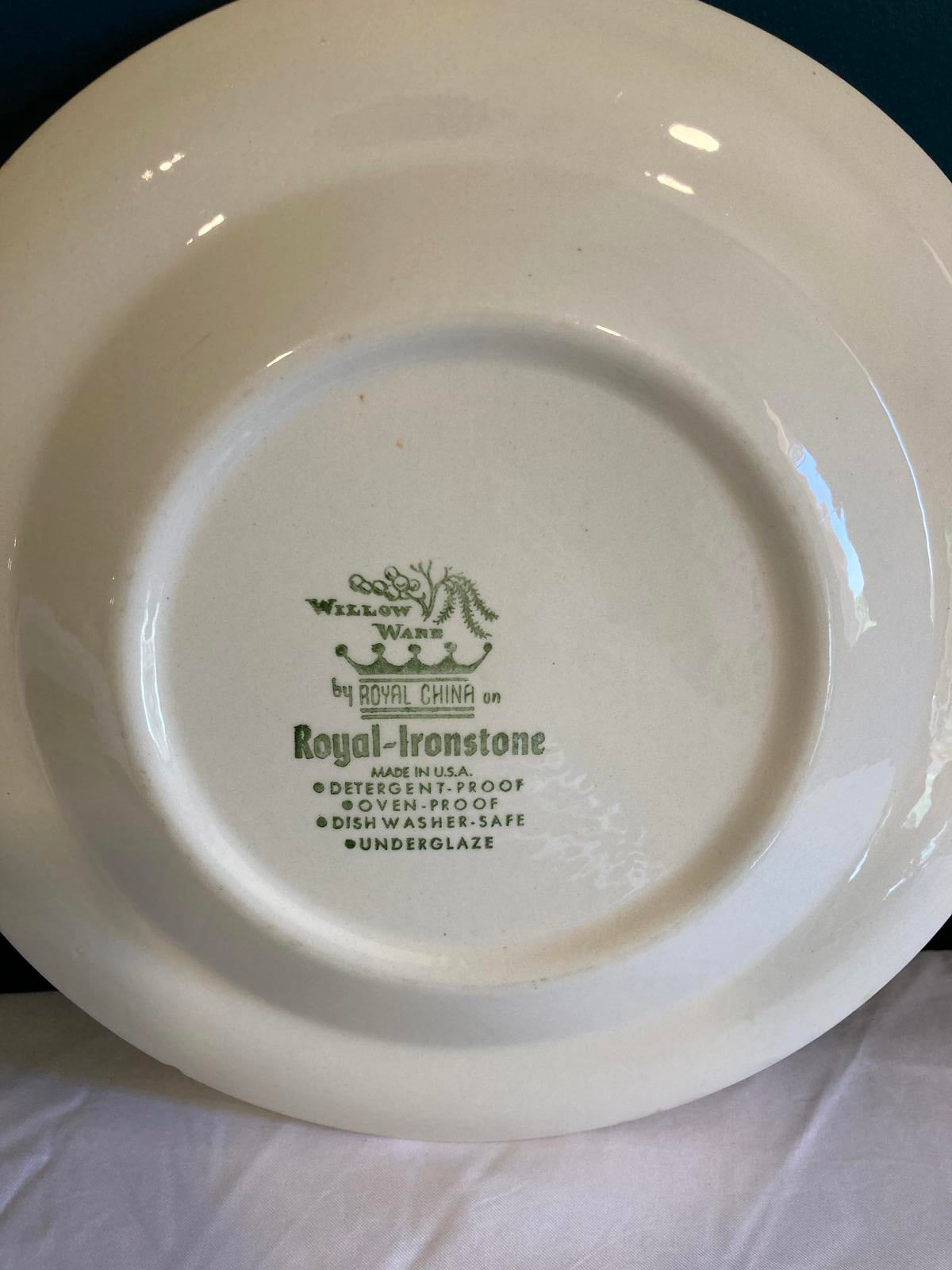 Royal China Willow Ware Blue & White Ironstone Plate – Vintage Finds