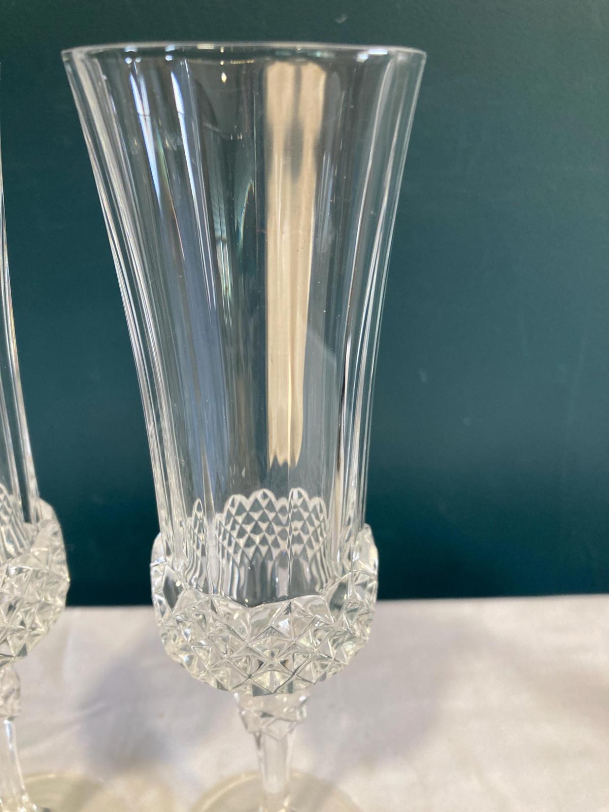 Beautiful set of 2 Cristal D'Arques Champagne Toasting Glasses