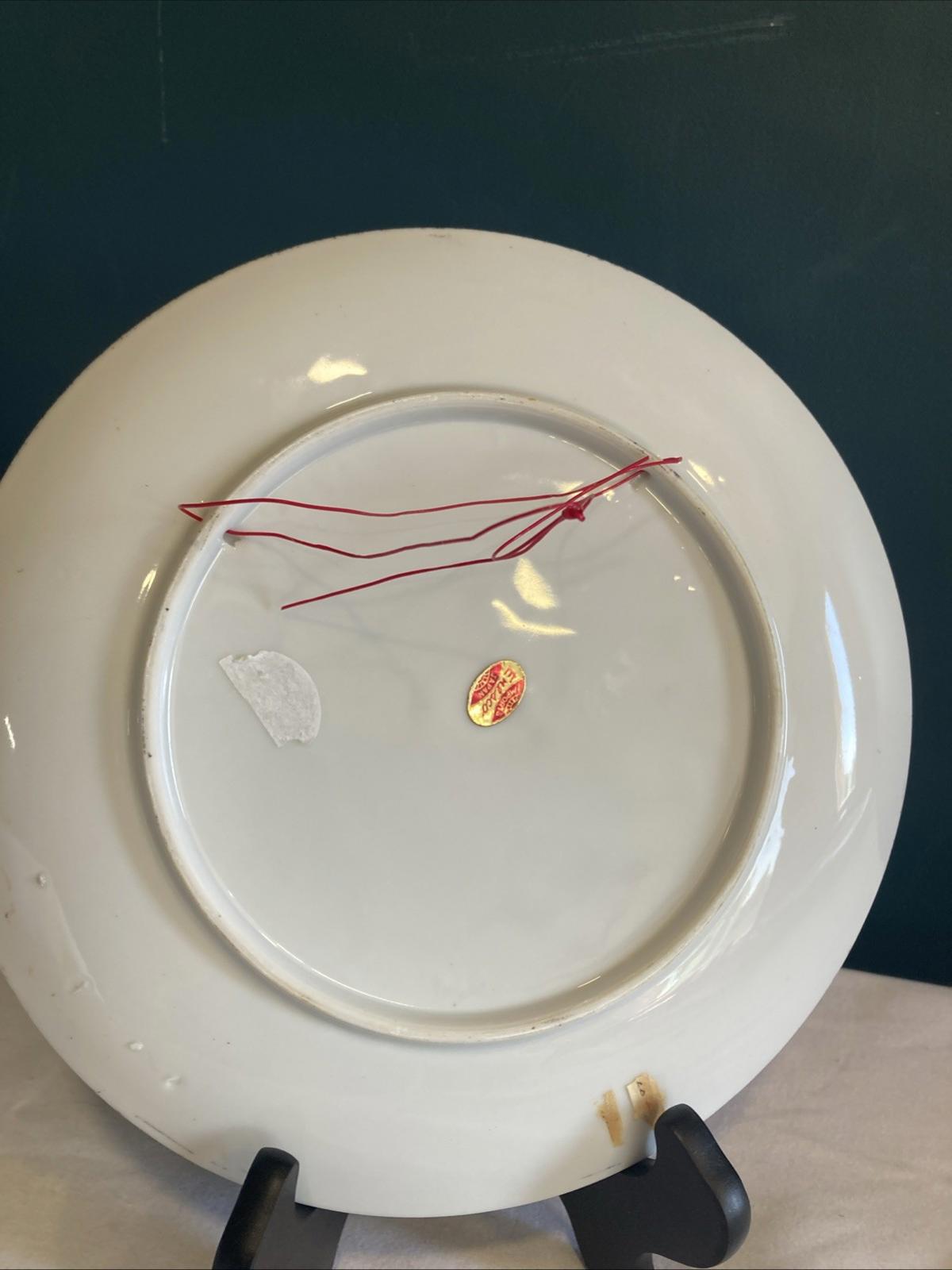 Vintage Handpainted Enesco Pink Rose Floral Collector Plate 8.75"