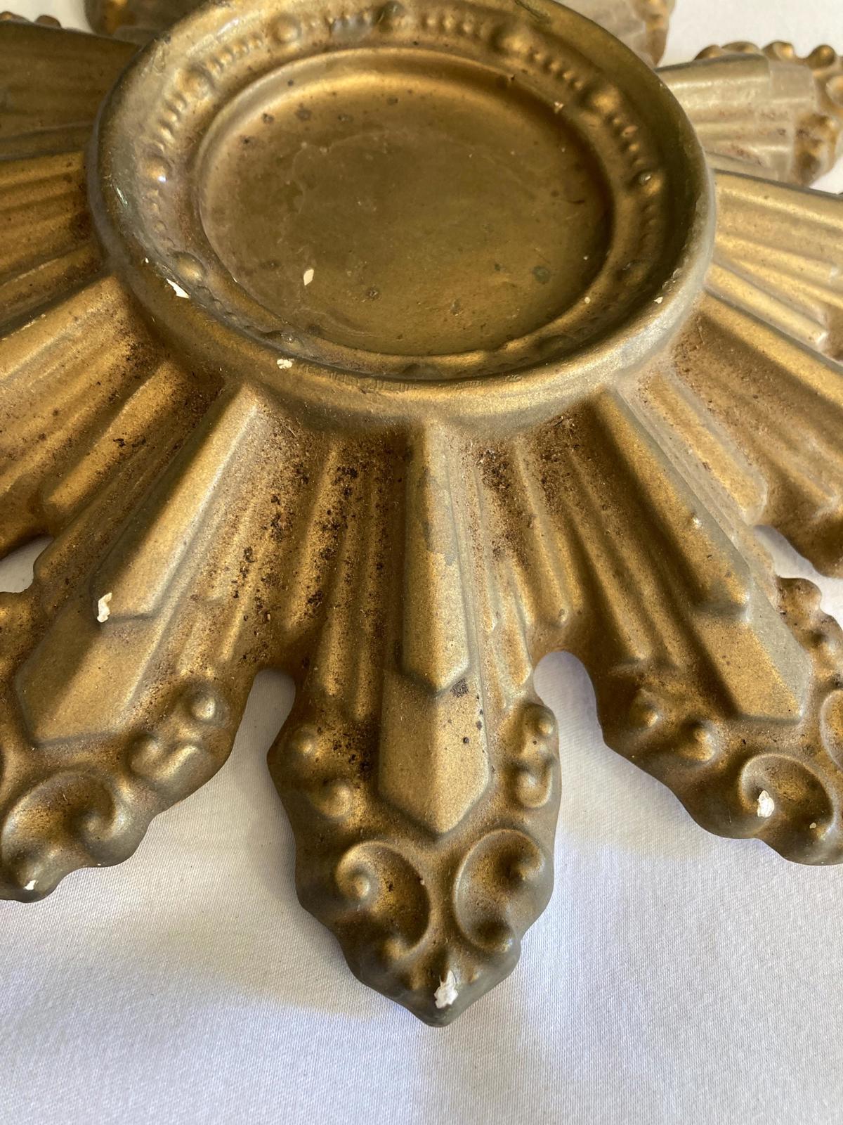 Vintage Gold Starburst Ceramic Candleholder