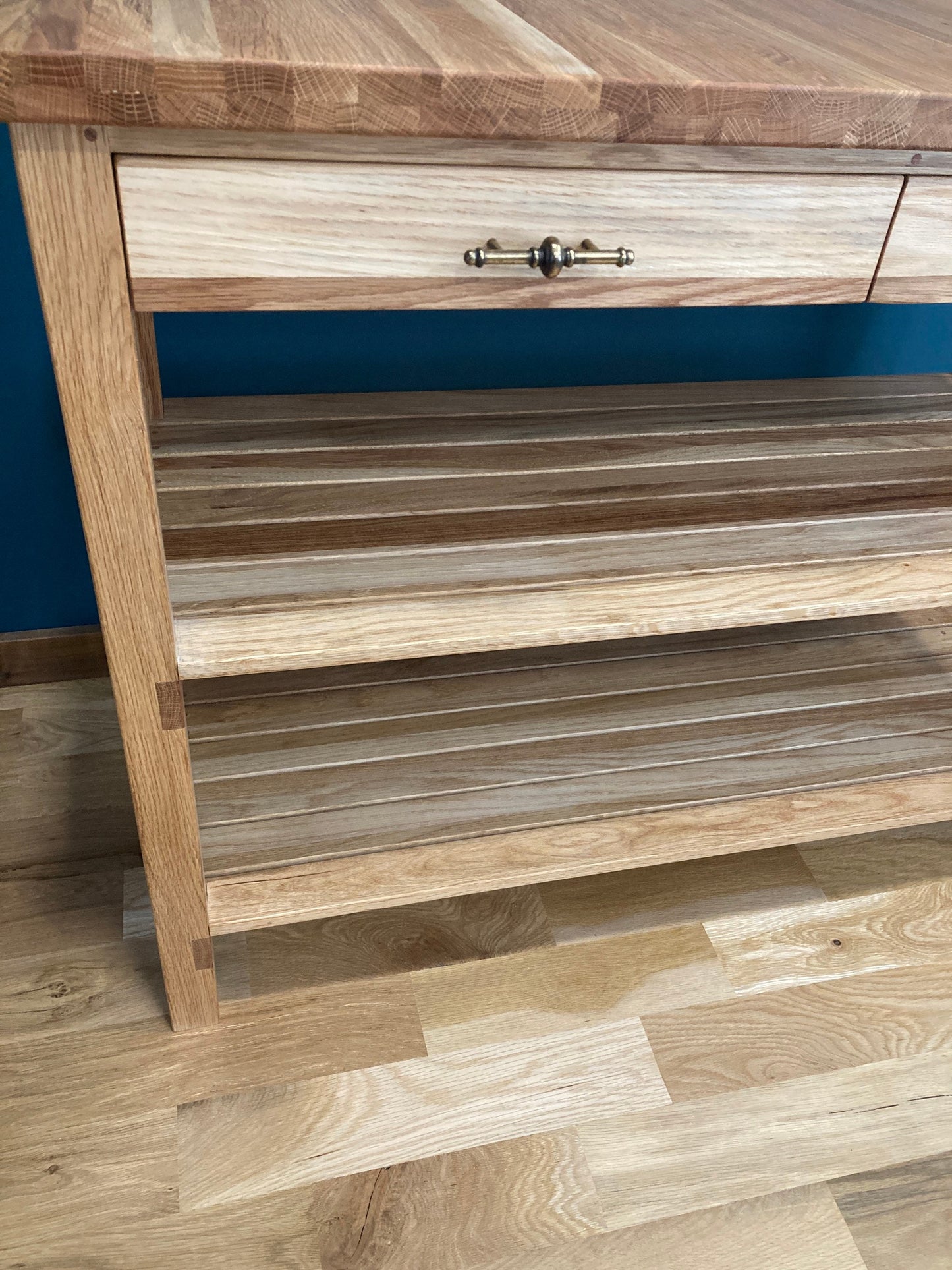 Solid Oak Butcher Block Kitchen Island