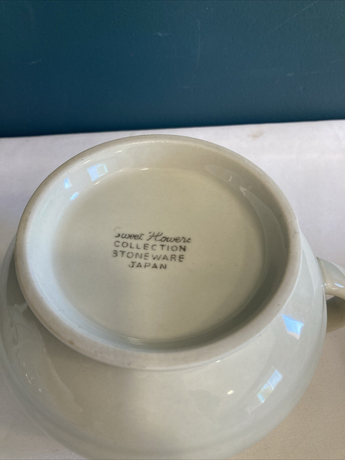 Vintage Kitchen Sweet Flowers Stoneware Serving Pitcher | Farmhouse Gravy Boat