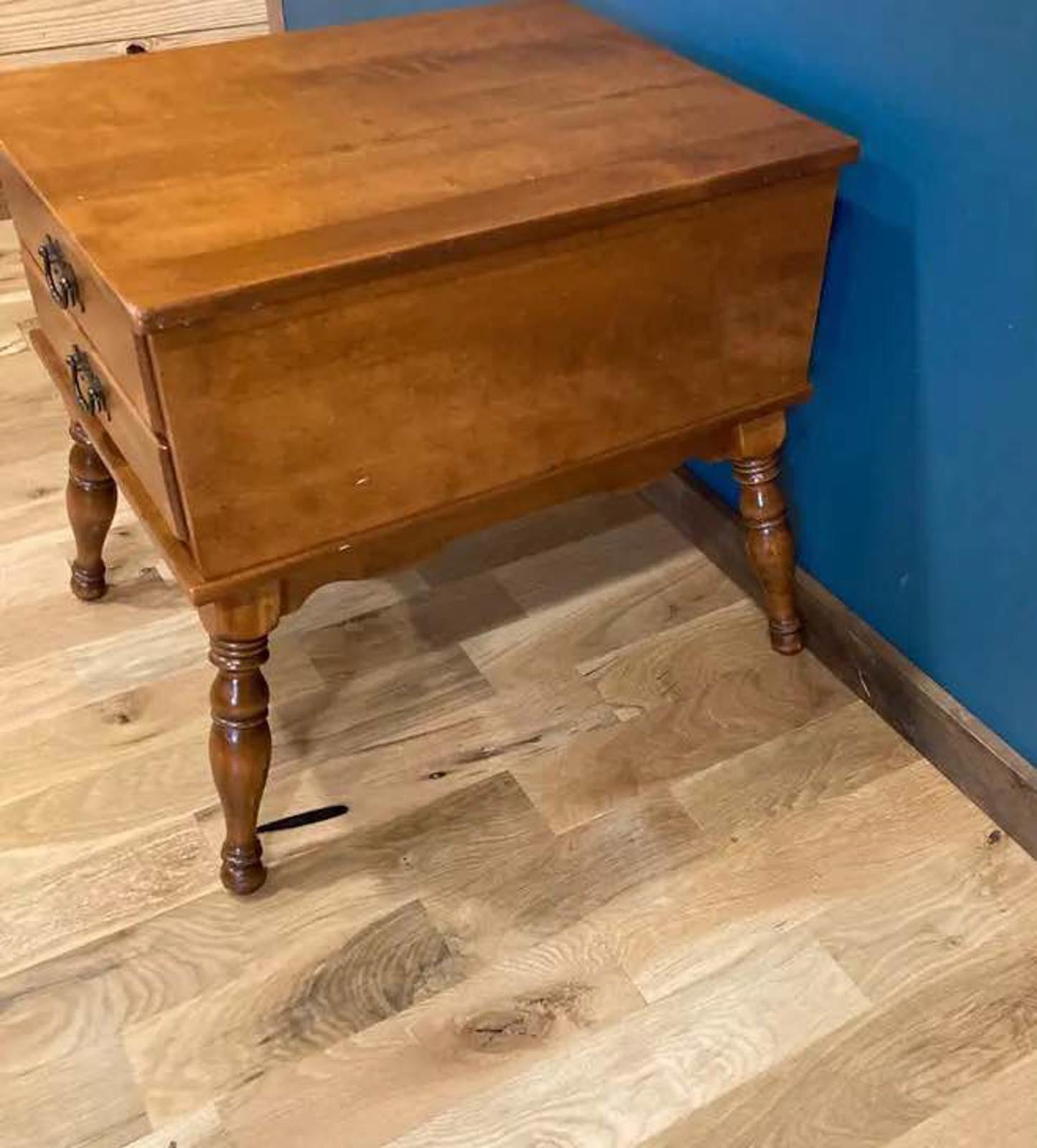 Midcentury Ethan Allen 2-Drawer Side Table