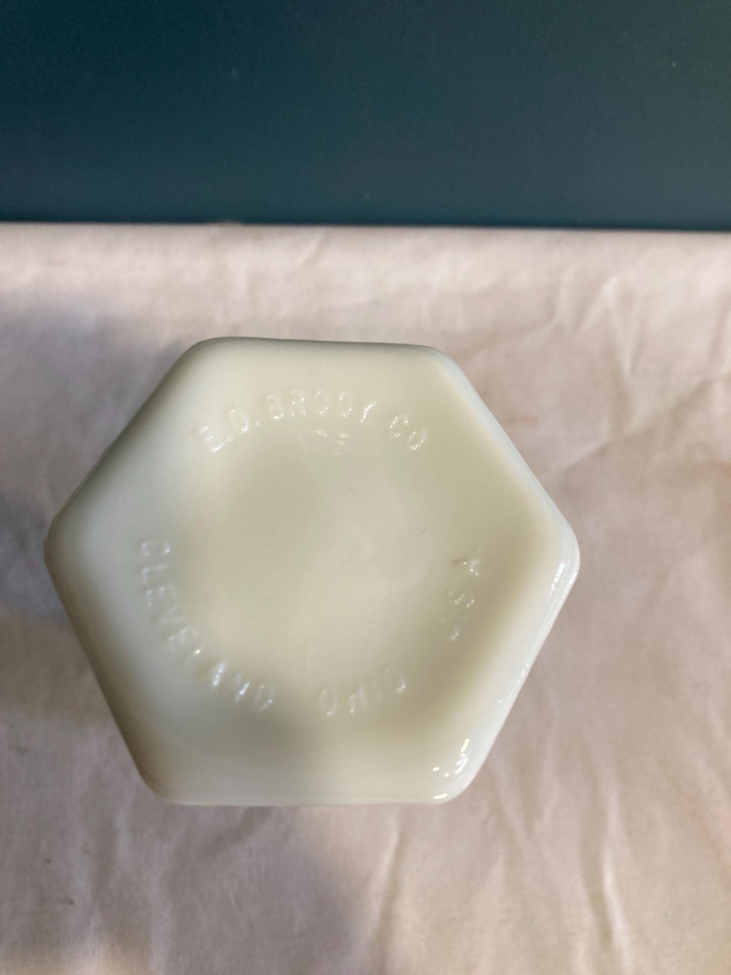 Vintage E.O. Brody Fluted Milk Glass Vase made in USA