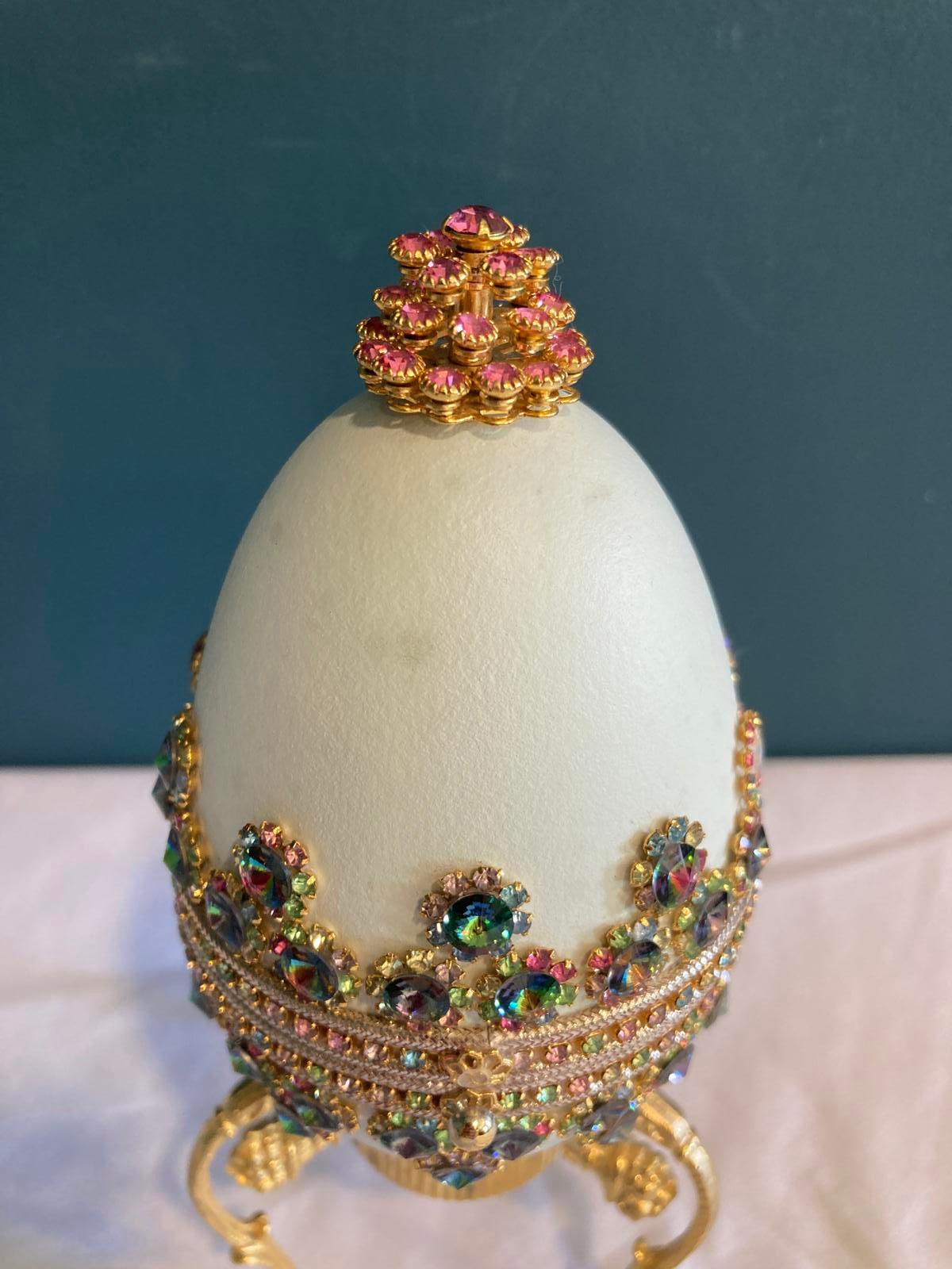 Jeweled Egg Music Box with Stand – Fabergé Style – Plays “Für Elise”