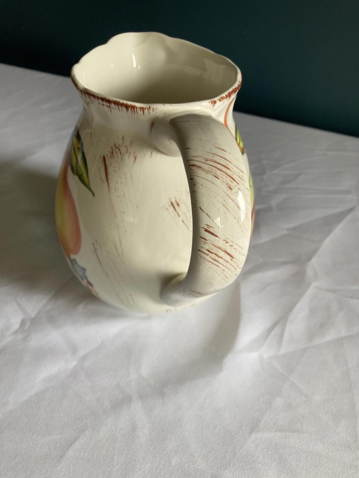 Vintage WCL French Country Pear & Grape Ceramic Pitcher
