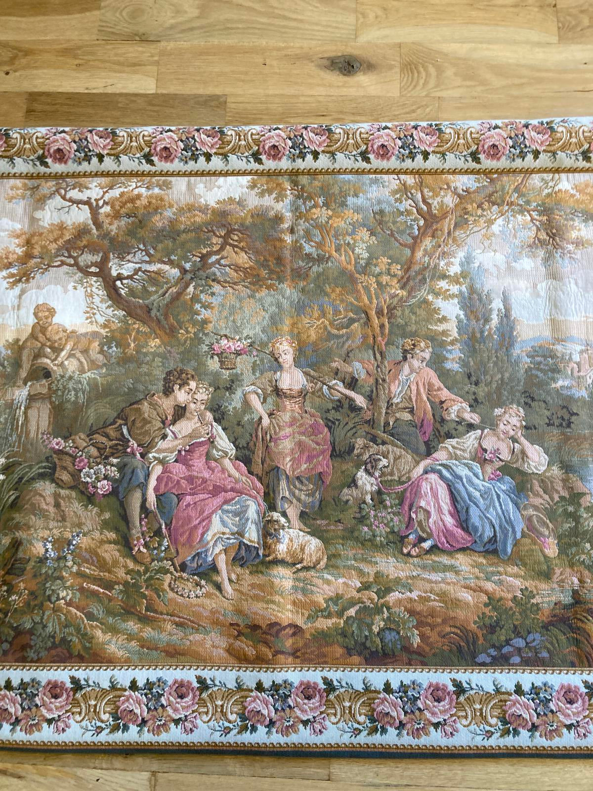 Gobelins French Tapestry Wall Hanging – Pastoral Scene Vintage Finds 67"