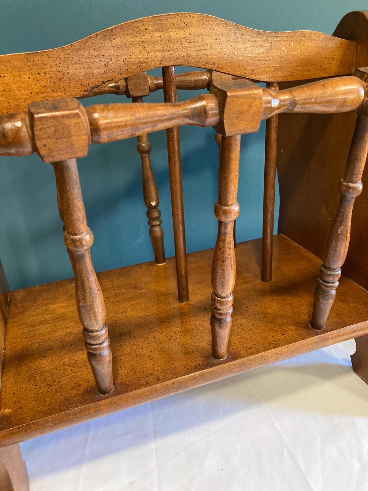 Vintage Solid Wood Magazine Rack