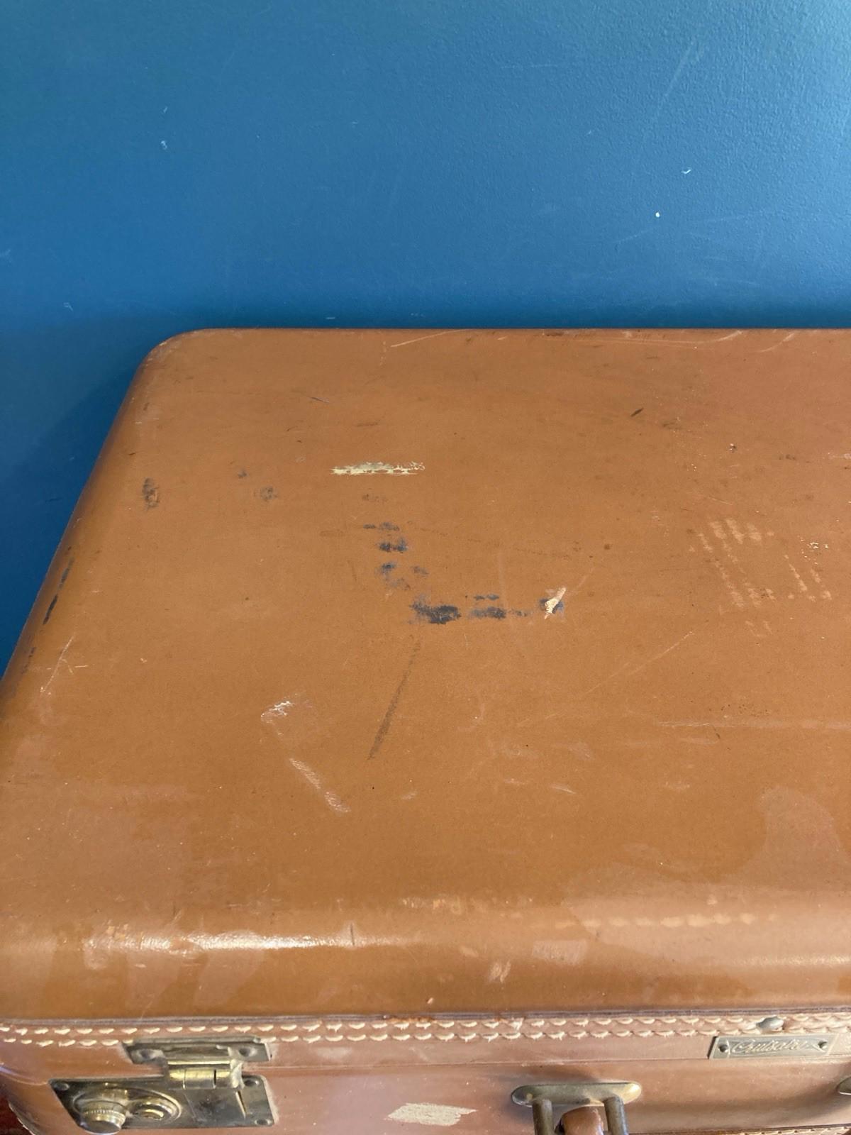 Vintage Cruisaire Leather Luggage Carry-On Suitcase – Light Brown Travel Case