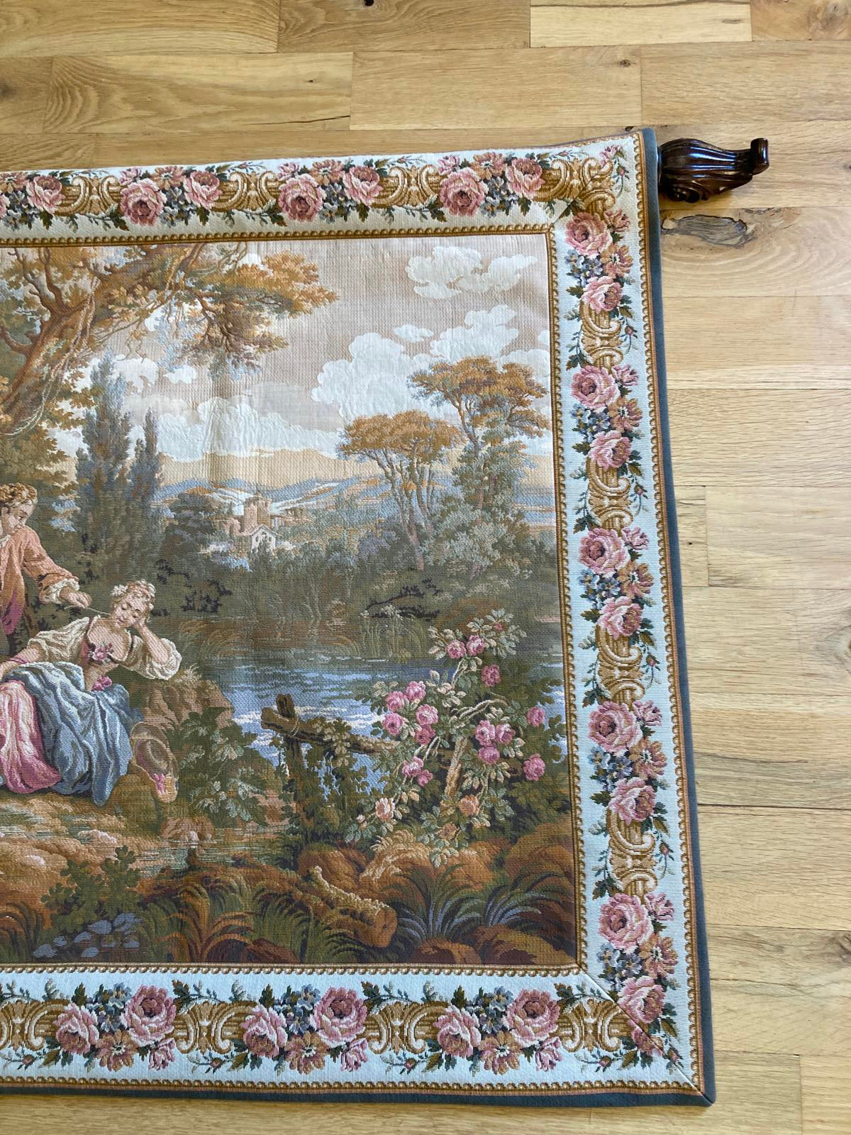 Gobelins French Tapestry Wall Hanging – Pastoral Scene Vintage Finds 67"