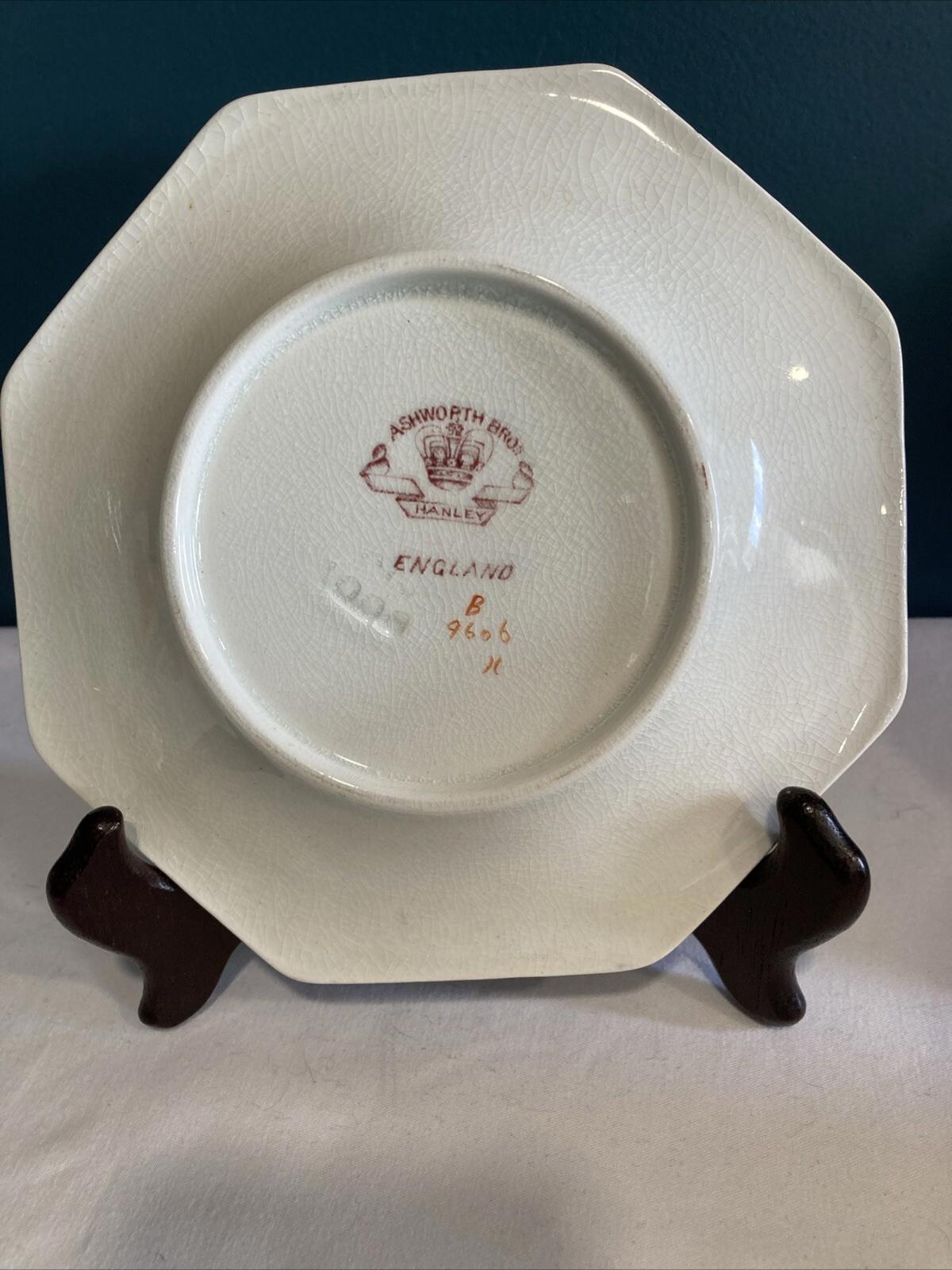 Antique Ashworth Bros Red Dragon Ironstone Plate 6.25" Chinoiserie