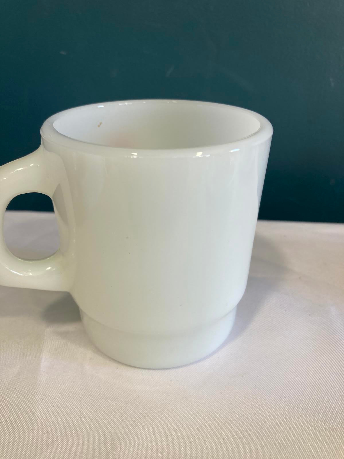 Midcentury Salvation Army Milk Glass Mug Anchor Hocking Made in USA