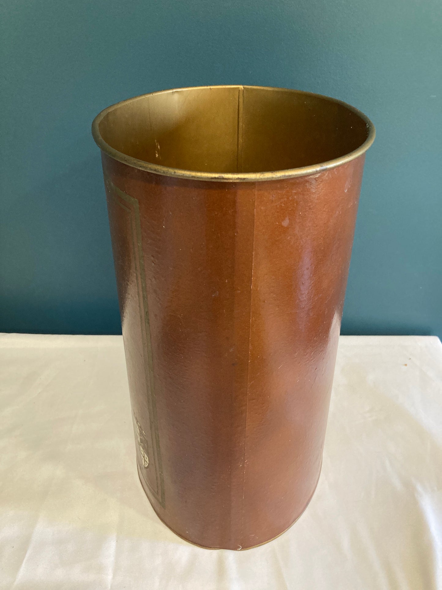 Vintage Metal Durand Chicago Shield Trashcan