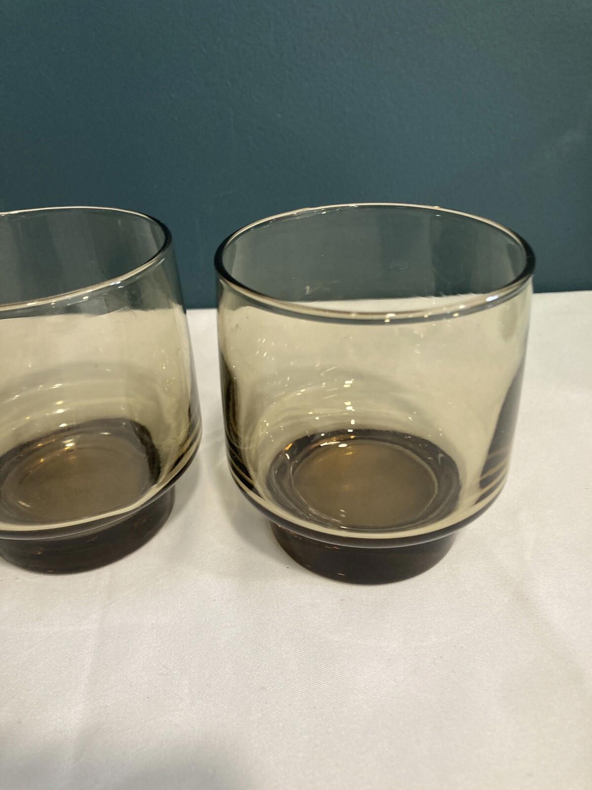 Vintage Set of 3 Libbey Tawny Brown Juice Glasses