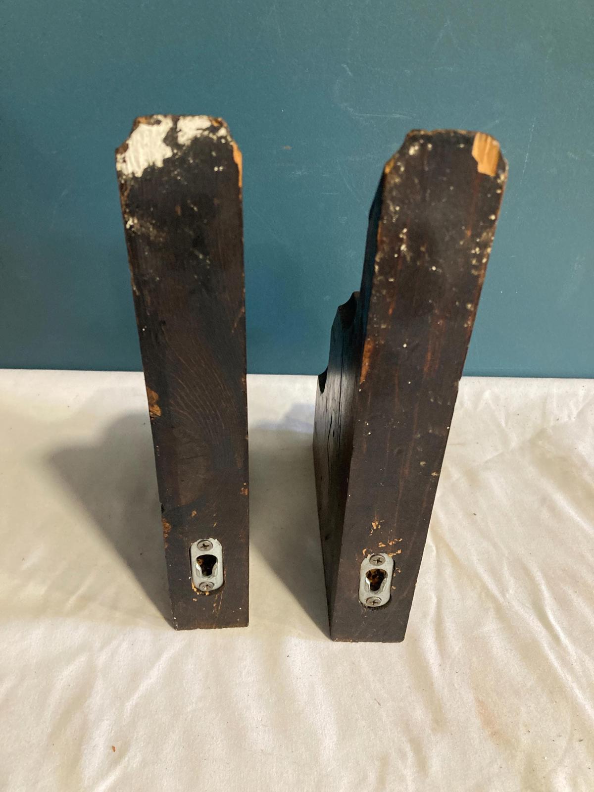 Vintage Rustic Wood Shelf Brackets, Set of 2 Architectural Salvage