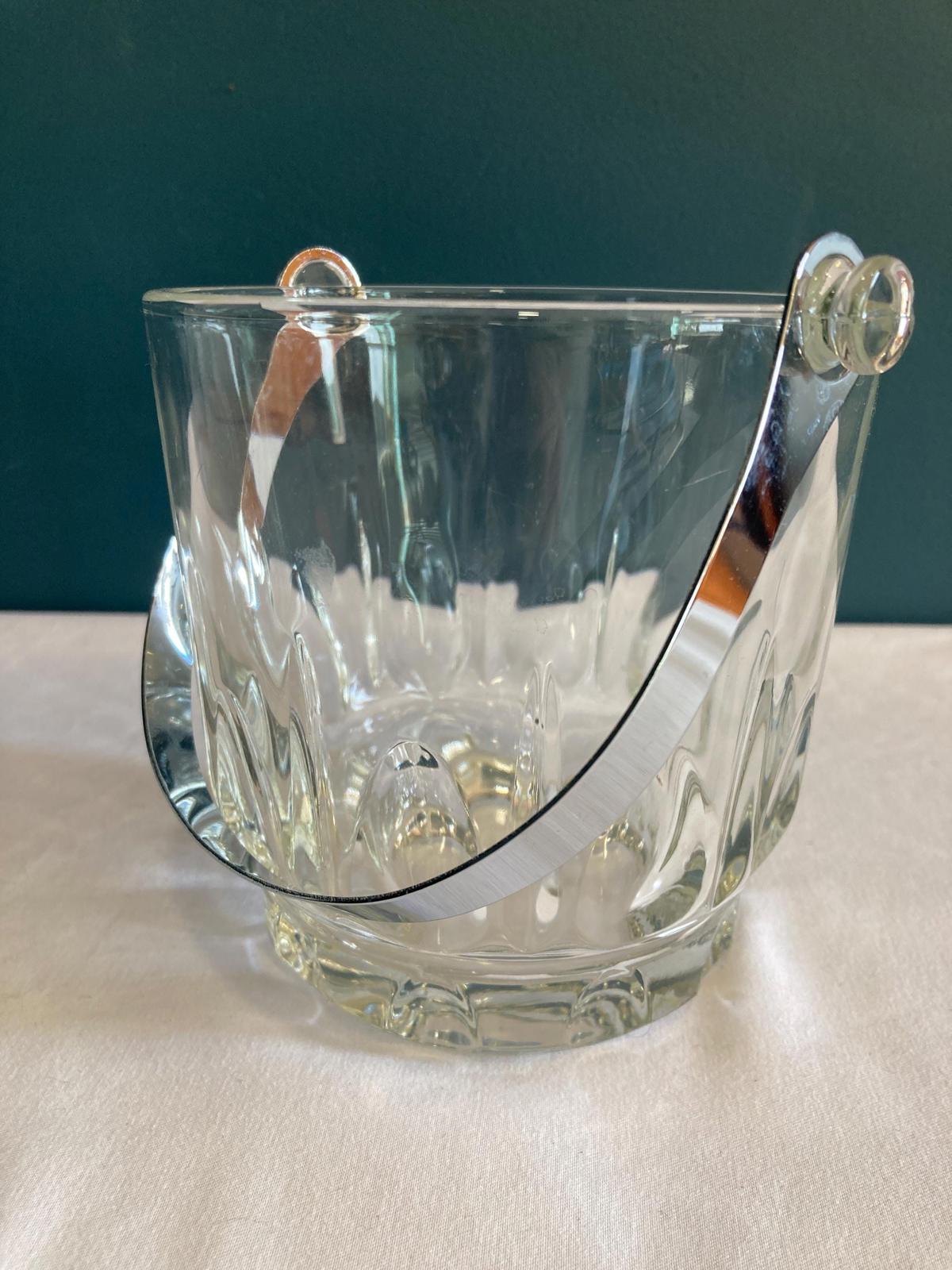 Vintage Crystal Ice Bucket with Removable Handle