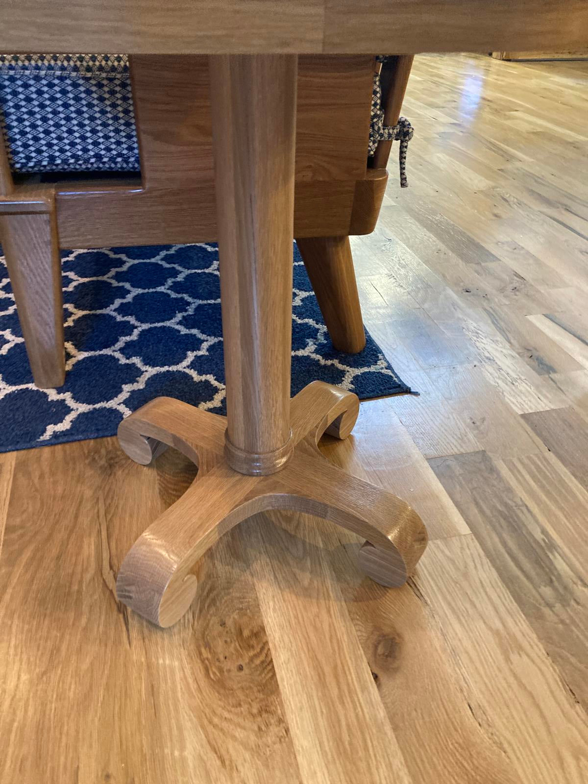 Custom Handmade Oak Pedestal Side Table