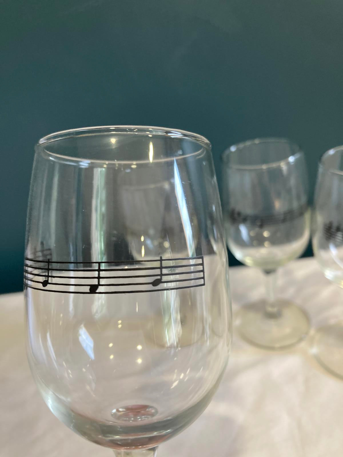Vintage Musical Note Wine Glasses