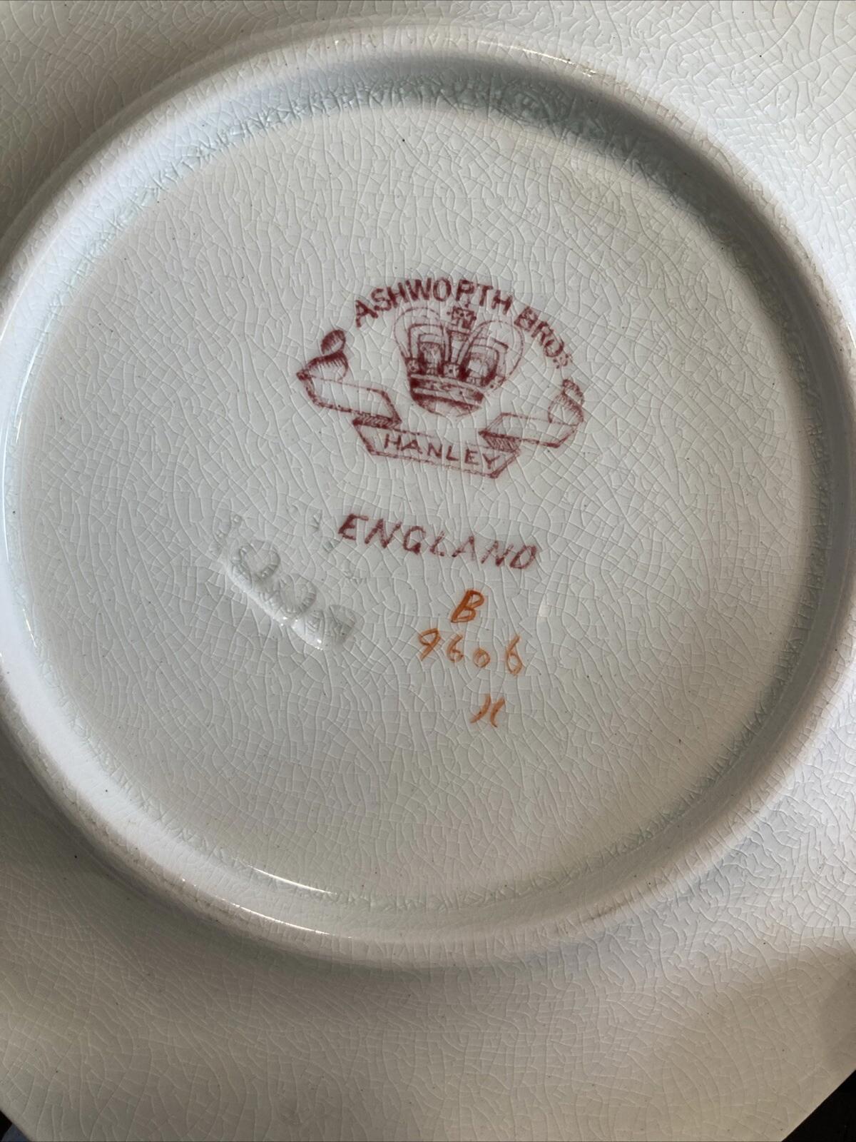 Antique Ashworth Bros Red Dragon Ironstone Plate 6.25" Chinoiserie