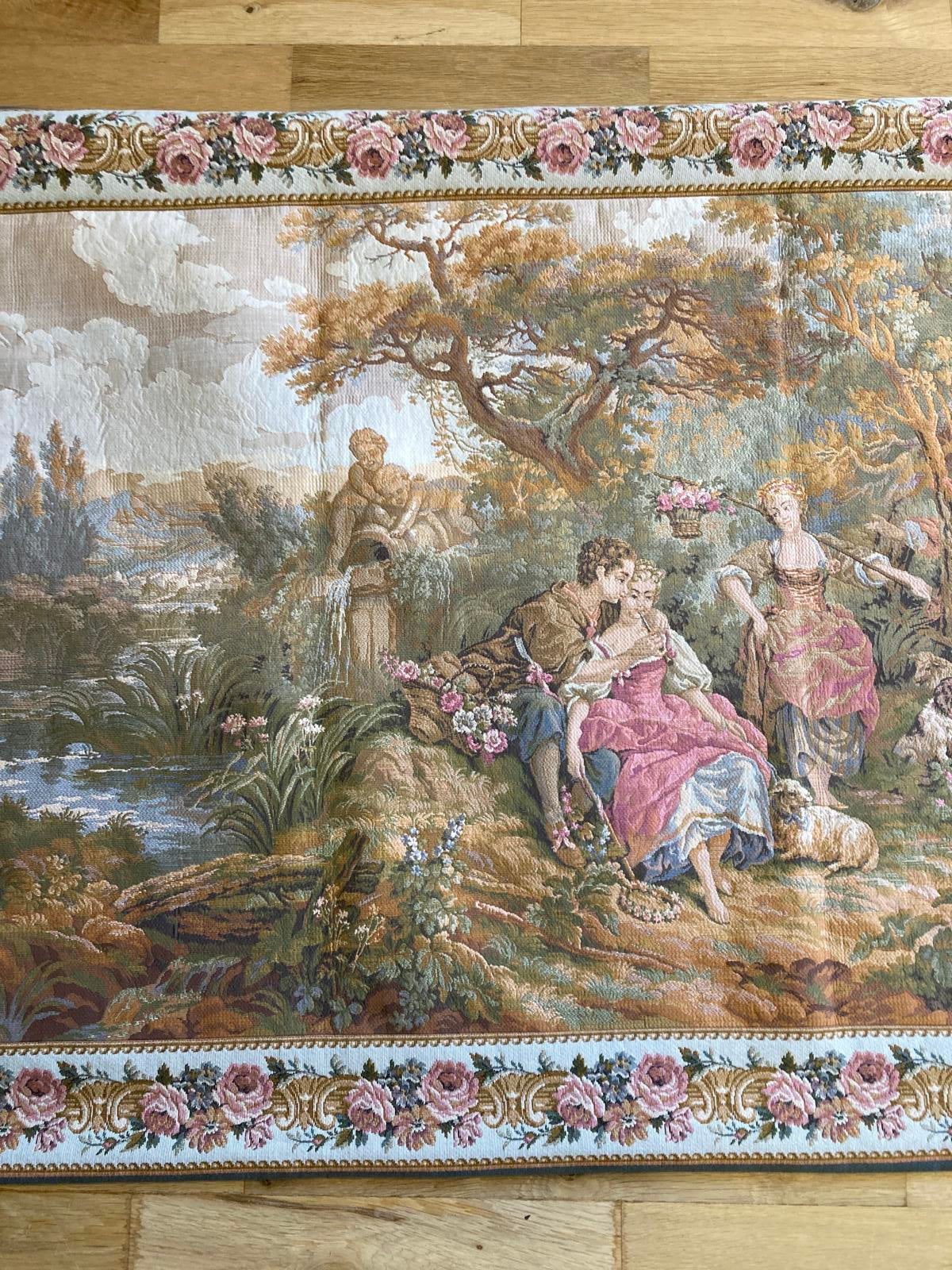 Gobelins French Tapestry Wall Hanging – Pastoral Scene Vintage Finds 67"