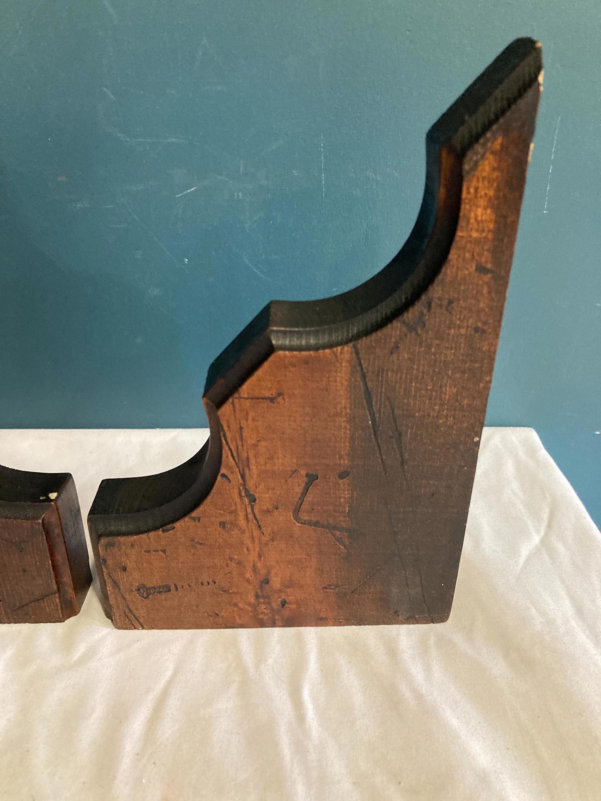 Vintage Rustic Wood Shelf Brackets, Set of 2 Architectural Salvage