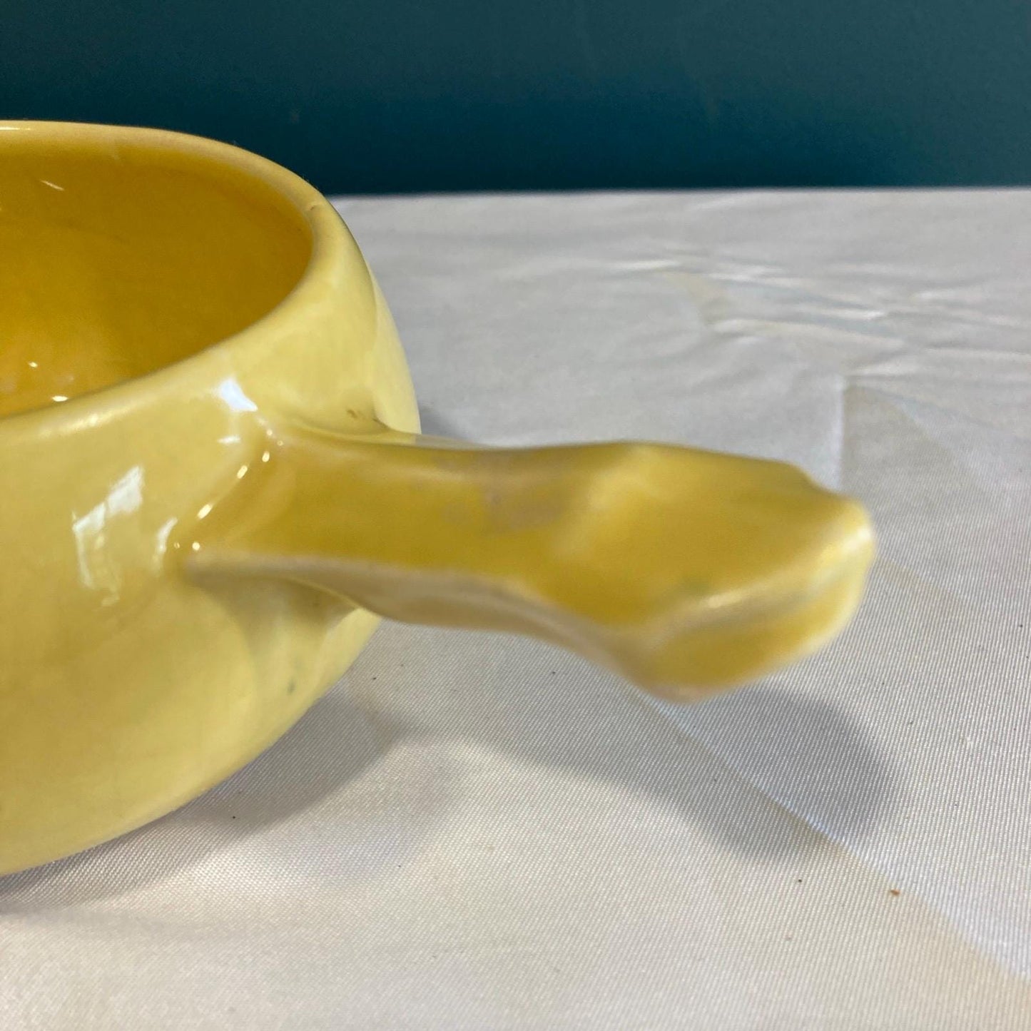 Vintage McCoy Pottery Yellow Bowl with Handle