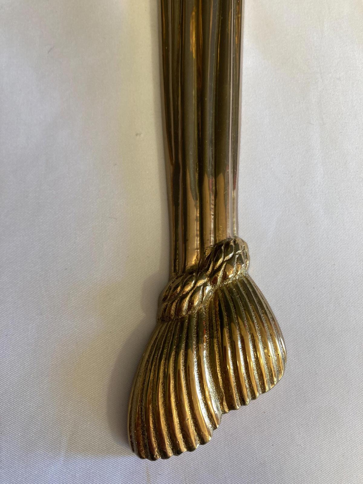 Midcentury Solid Brass Wall Candle Sconces