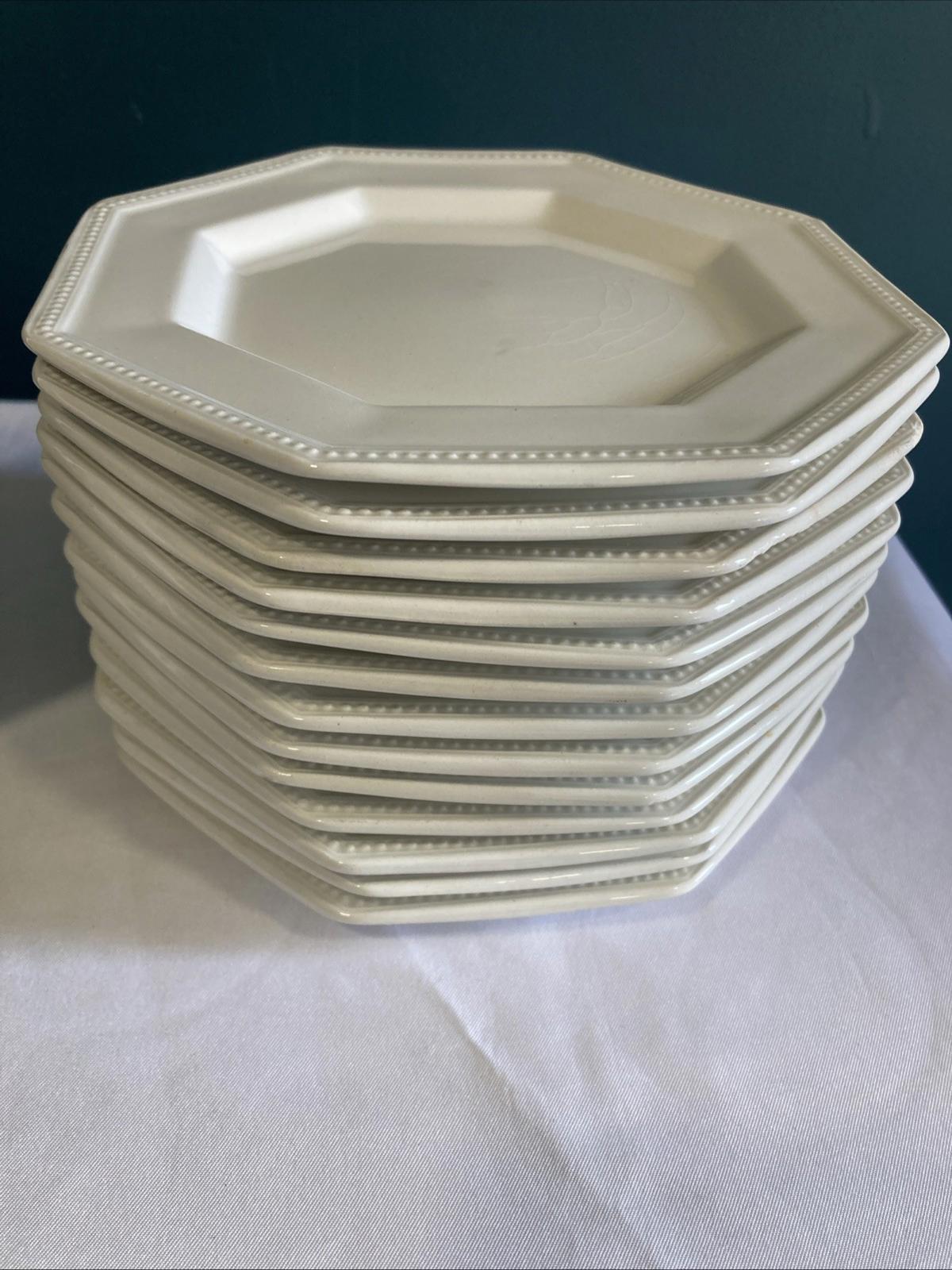 Set of 12 Vintage Johnson Brothers Heritage White 6" Bread Plate Made in England