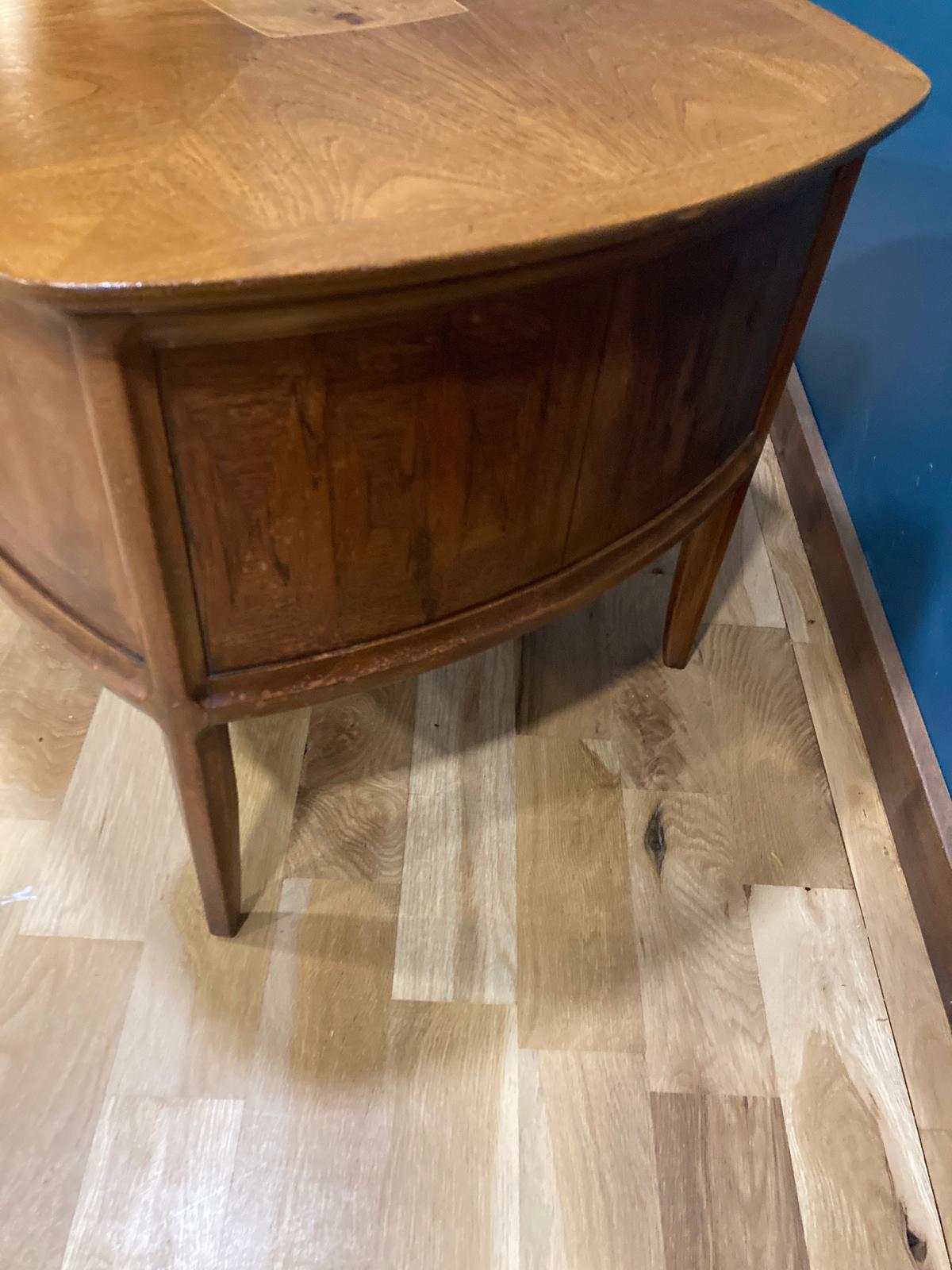 1950s Vintage Burl Inlay Side Table