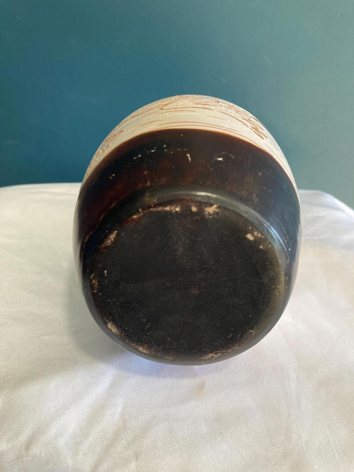 Vintage Hand Carved Solid Wood Iguana Vase