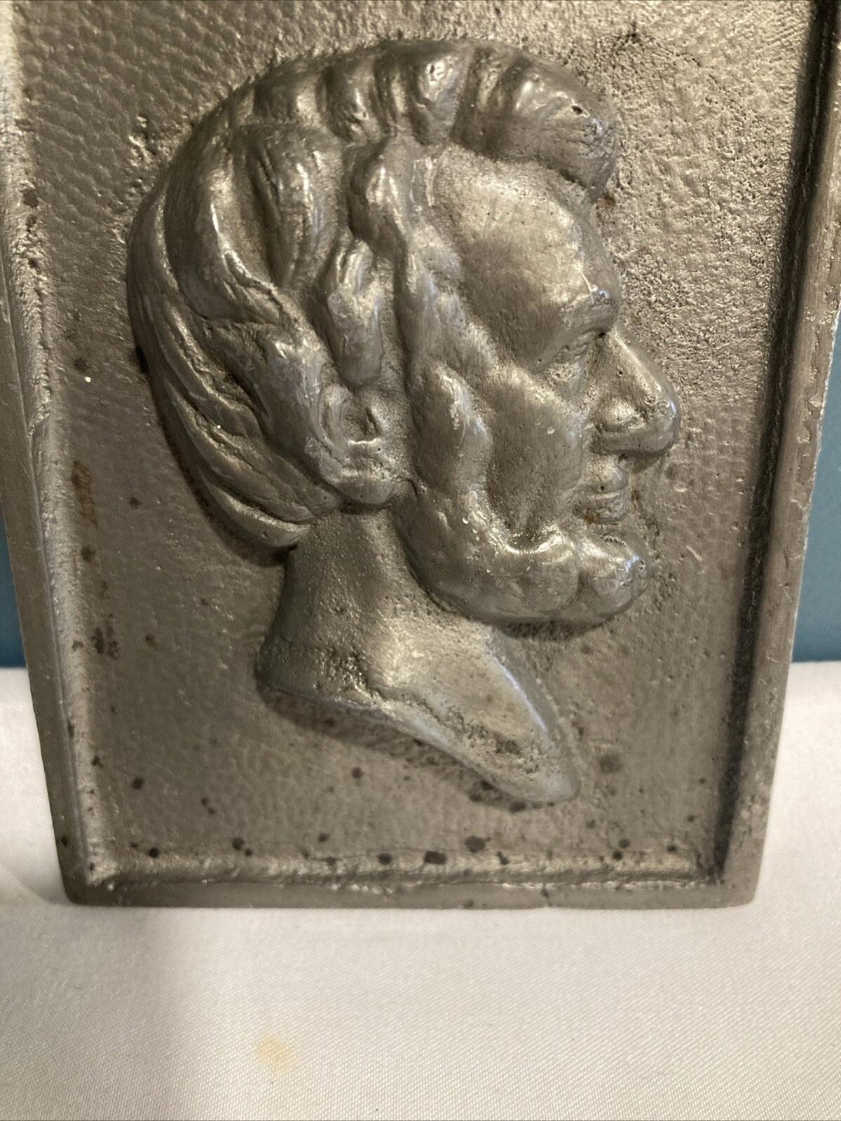 Midcentury Abraham Lincoln Metal Relief Wall Plaque – Vintage Americana Wall Art