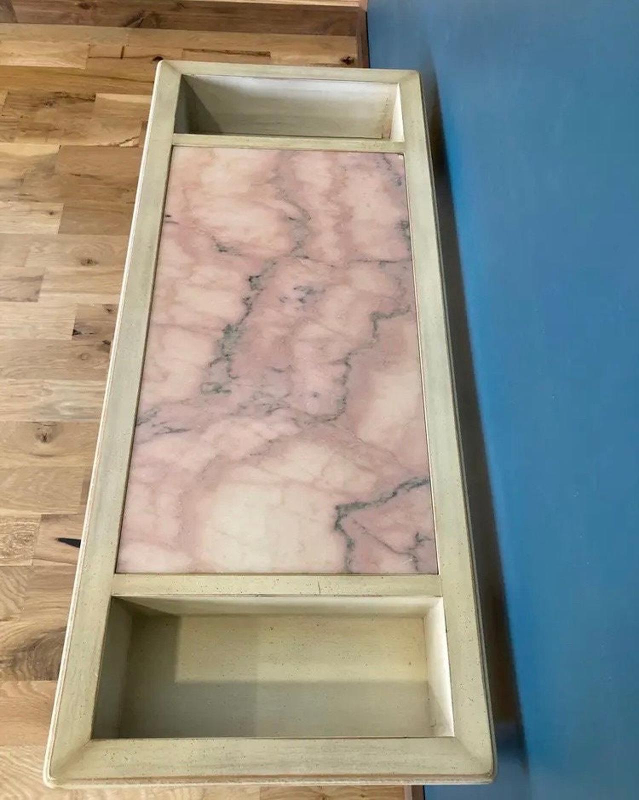 Early 20th Century Italian Pink Marble Topped Vanity or Desk
