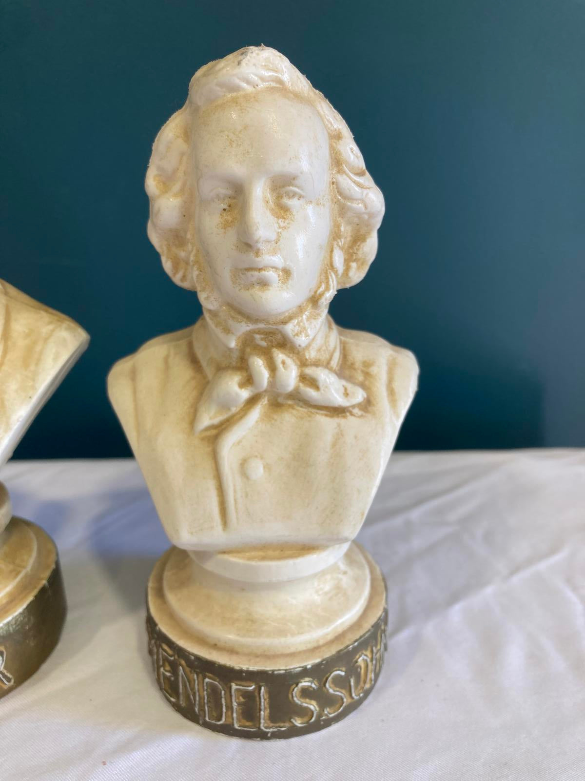 Vintage Set of 4 Composer Busts