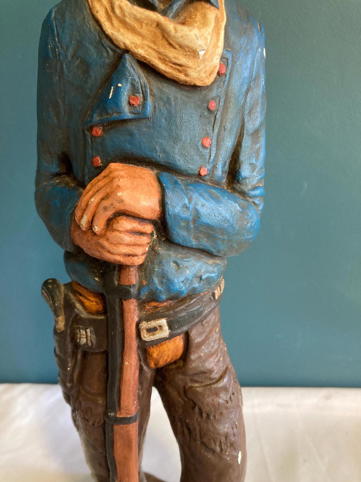 Vintage Ceramic Painted Cowboy Statue
