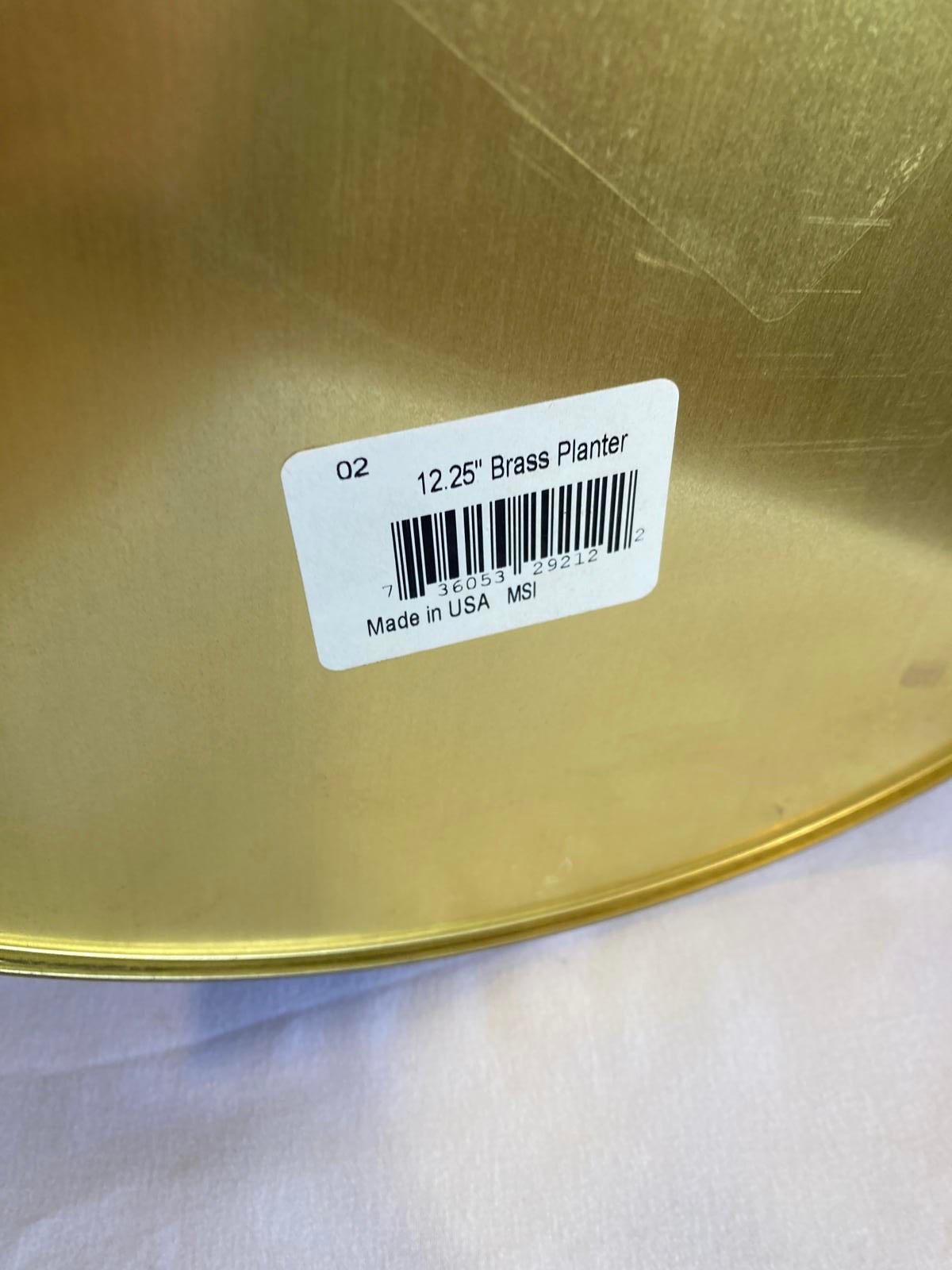 Vintage Hammered Brass Wastebasket or Planter 12.25"– Diamond Pattern