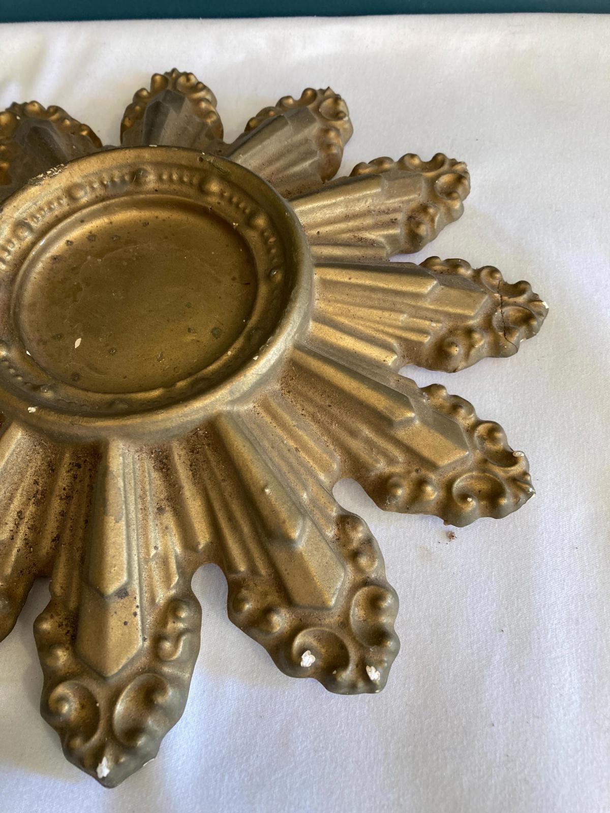 Vintage Gold Starburst Ceramic Candleholder