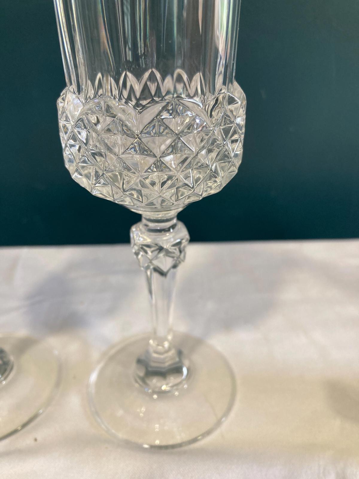 Beautiful set of 2 Cristal D'Arques Champagne Toasting Glasses
