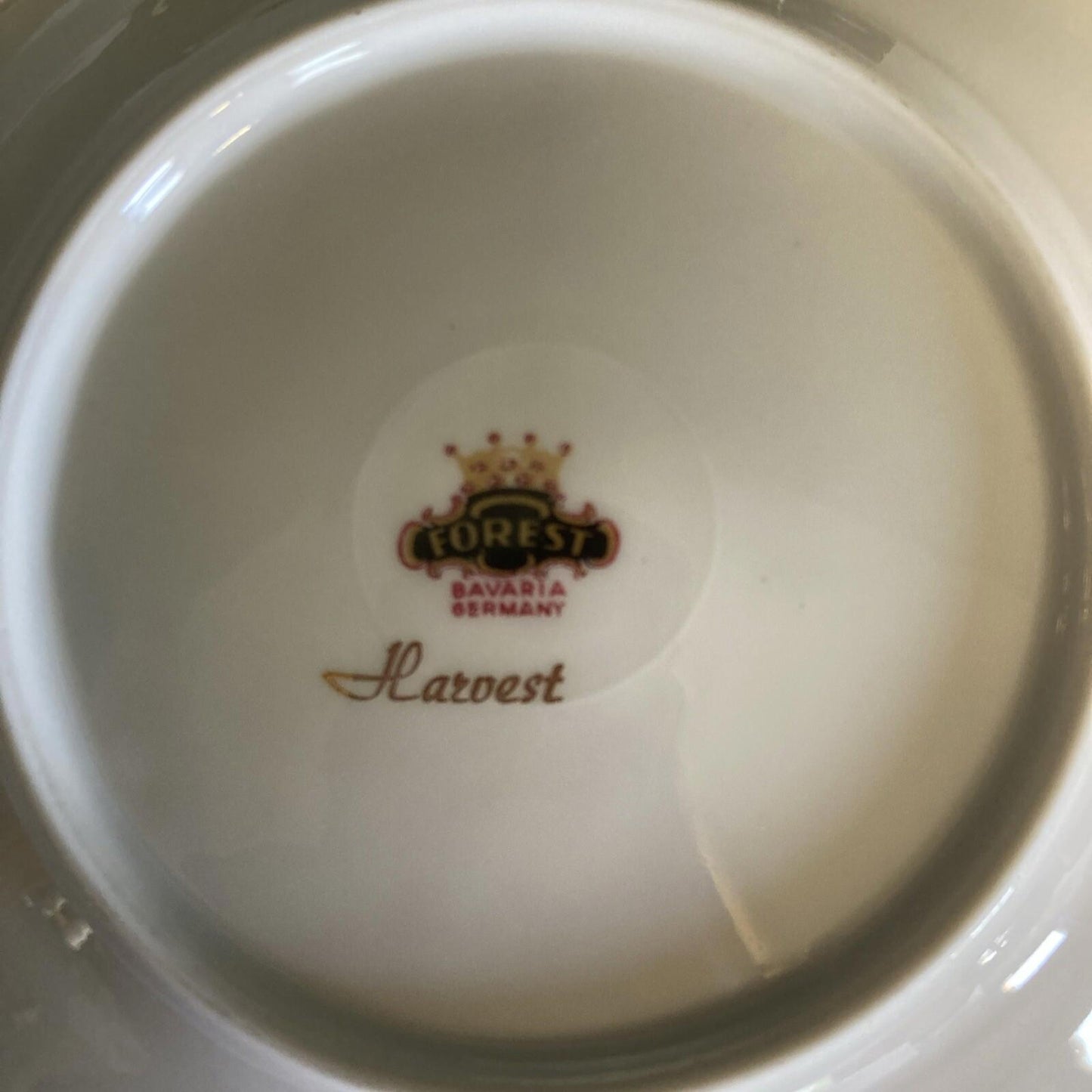 Set of 8 Forest Harvest Thistle Bread Plates with Gold Rims- Bavaria Germany