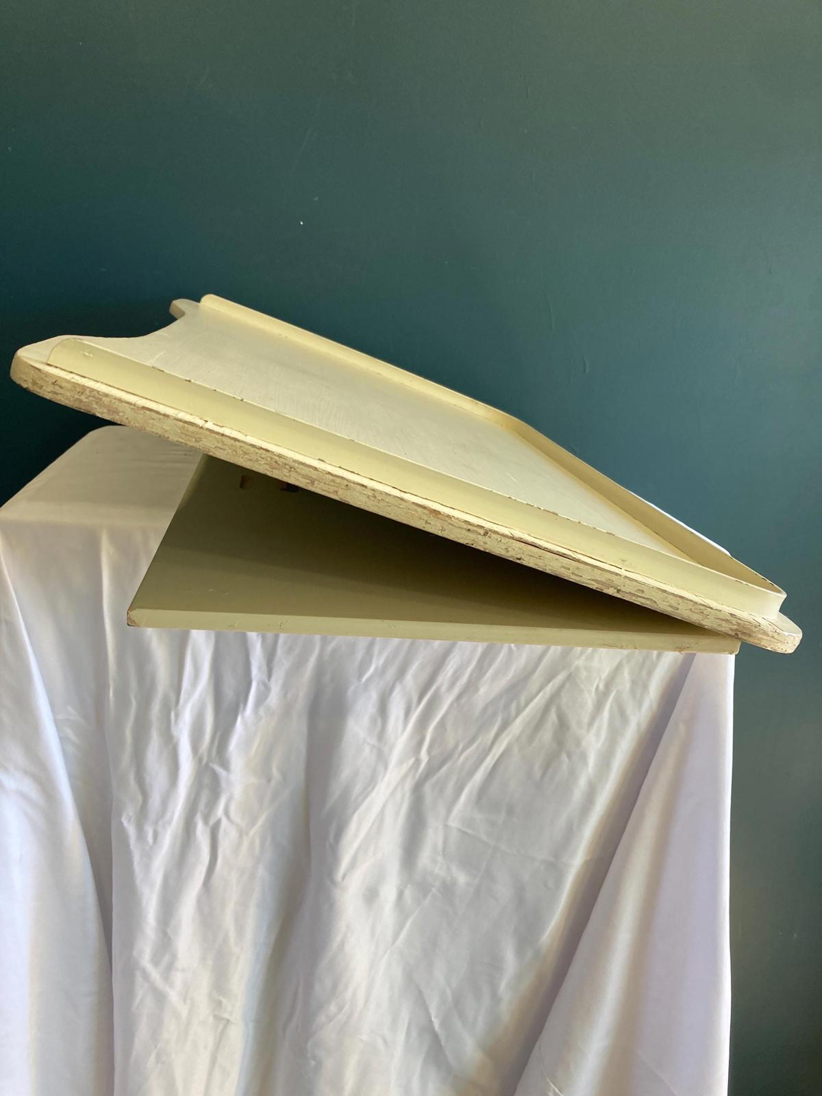 Vintage White Adjustable Lap Tray Solid Wood Book Stand 3-Level Desktop