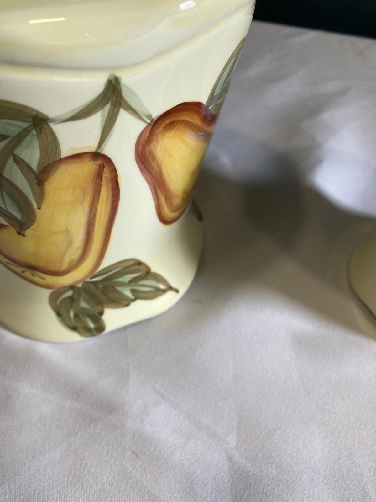 Vintage WCL Tuscan Fruit Canisters – Set of 2 Ceramic Kitchen Jars