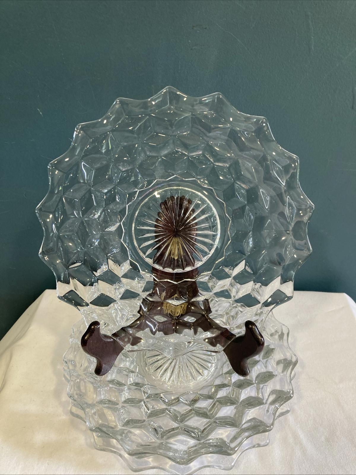 Fostoria Cubist Glass Salad Plates , Set of 4