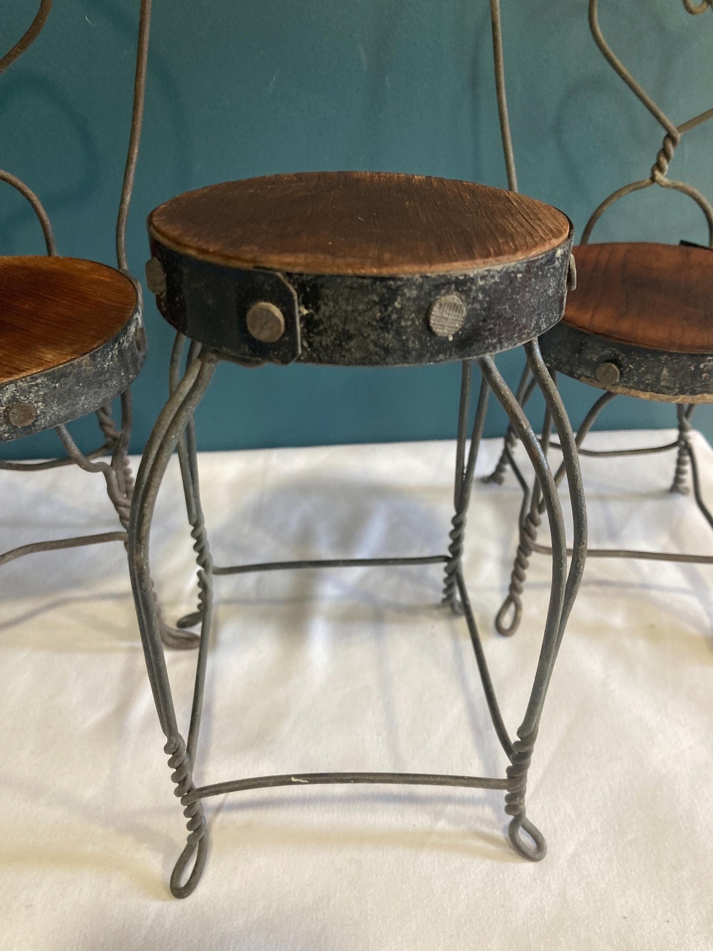 Vintage Miniature Ice Cream Parlor Table and Chairs