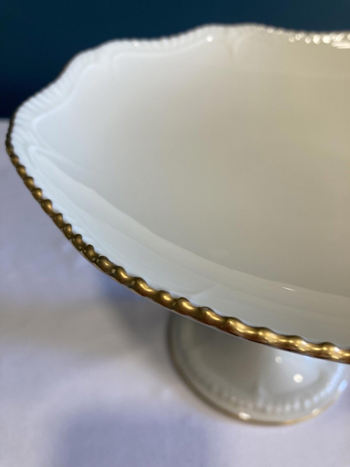 Vintage Lenox Gold Rimmed Cake Stand – Made in USA – 9"