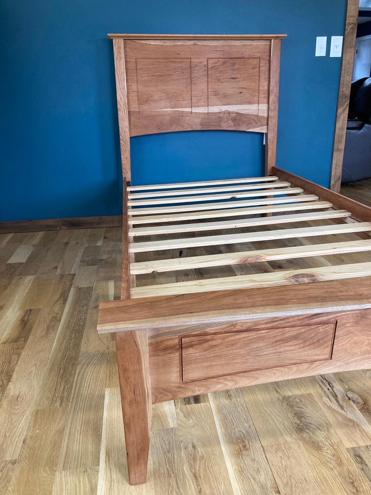 Solid Cherry Wood Shaker Style Bed Frame