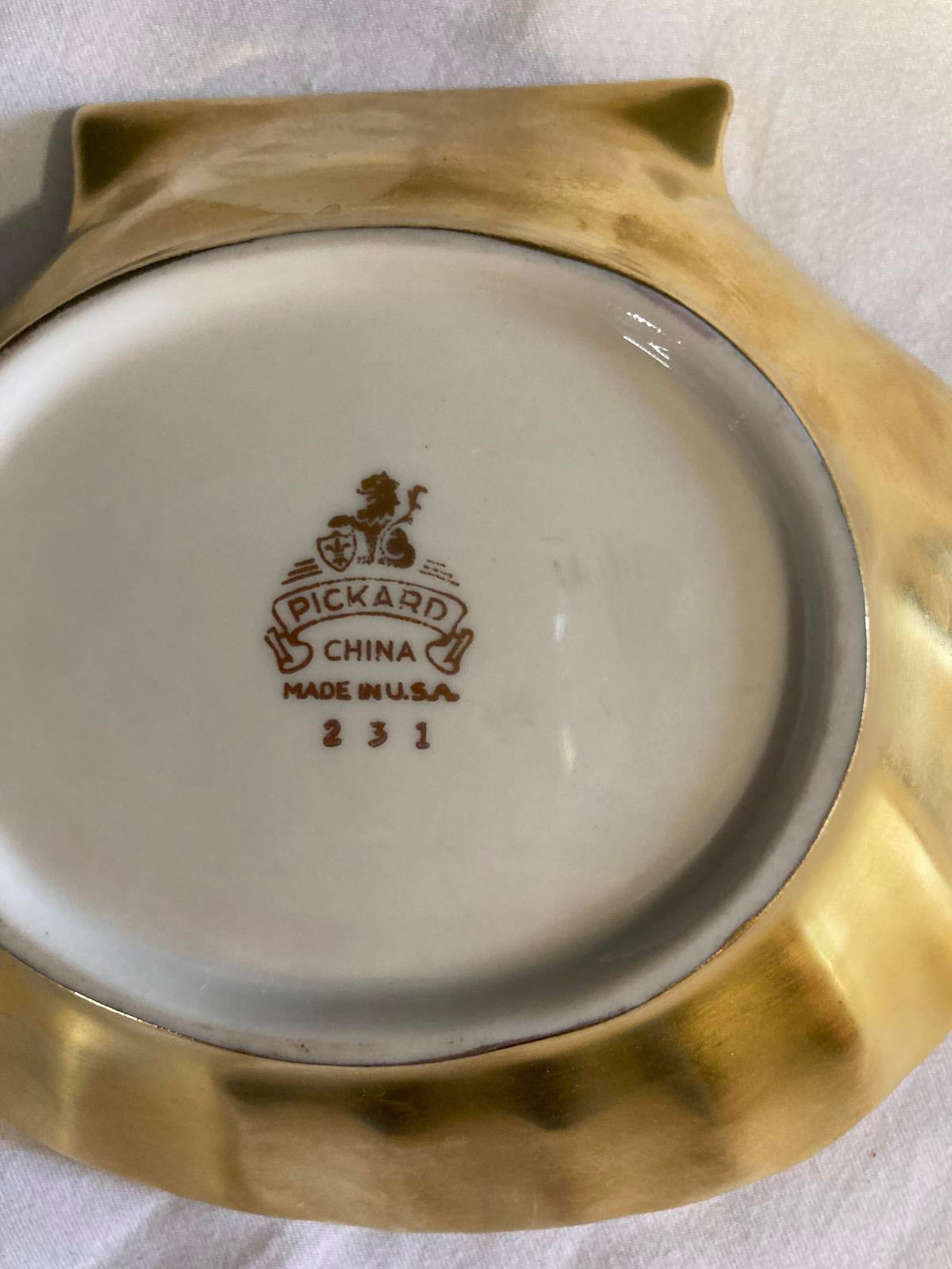 Vintage Pickard Gold Seashell Dish