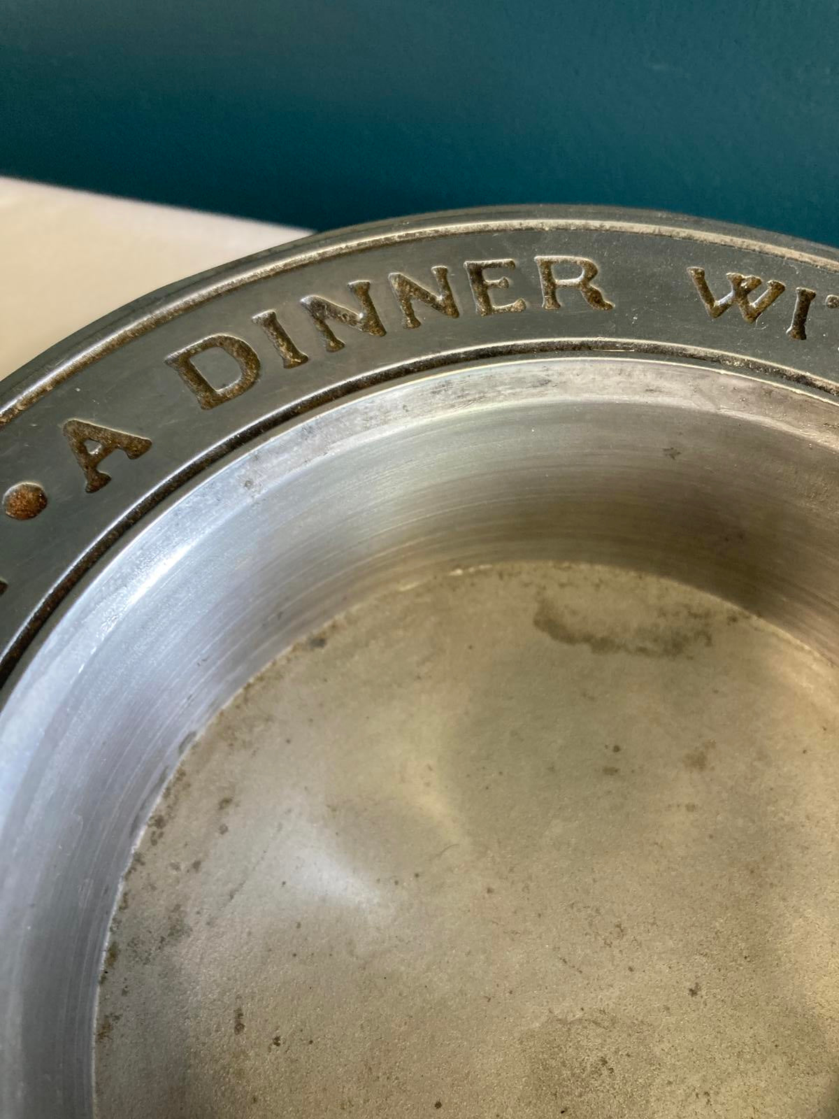 Pewter Wine Holder "A Dinner Without Wine Is Like a Day Without Sunshine"