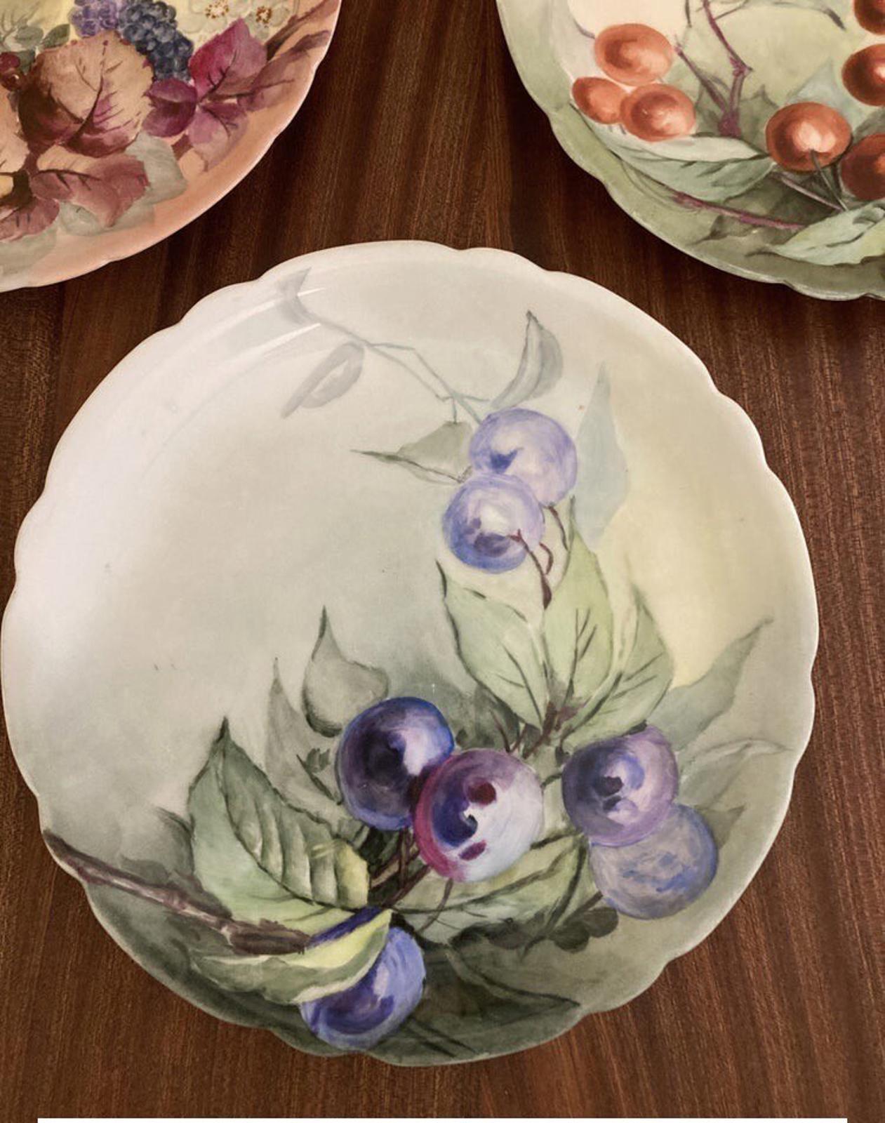 Antique J.P.L. Limoges France Hand Painted Floral Plates – Set of 3