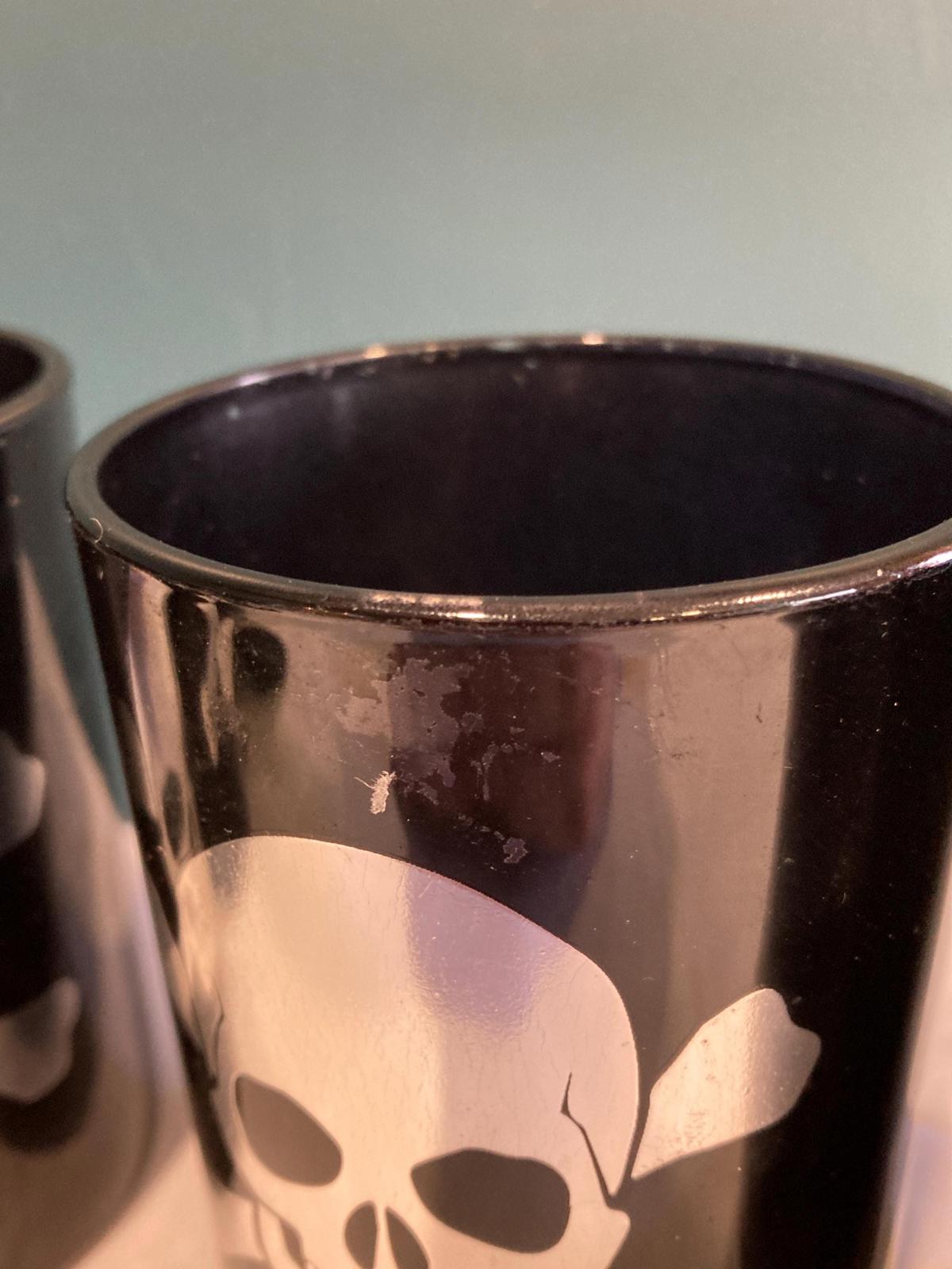 Vintage Skull and Crossbones Double Old Fashioned Glasses, Set of 5