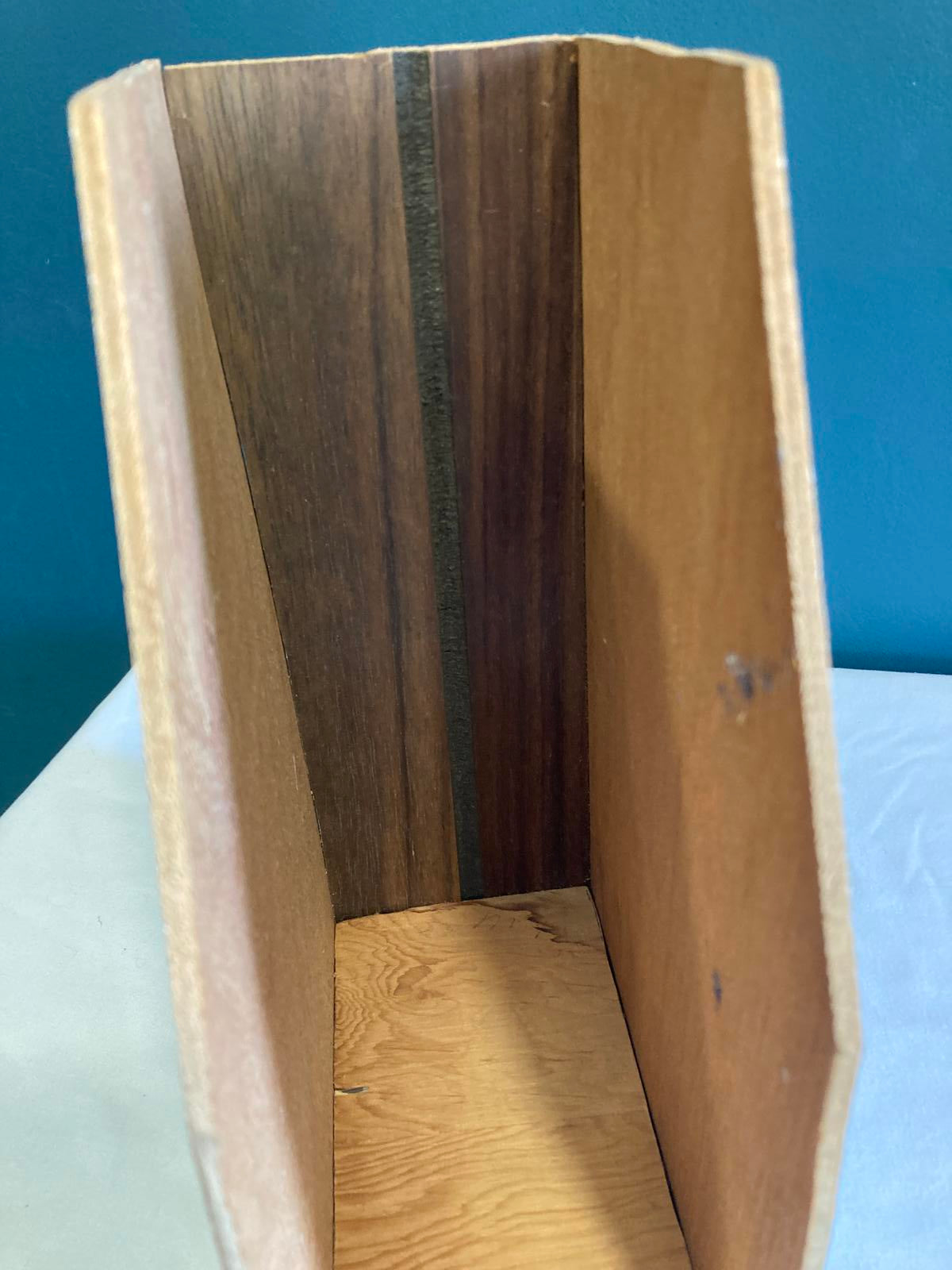 Vintage Mid-Century Printed Wooden File Holder