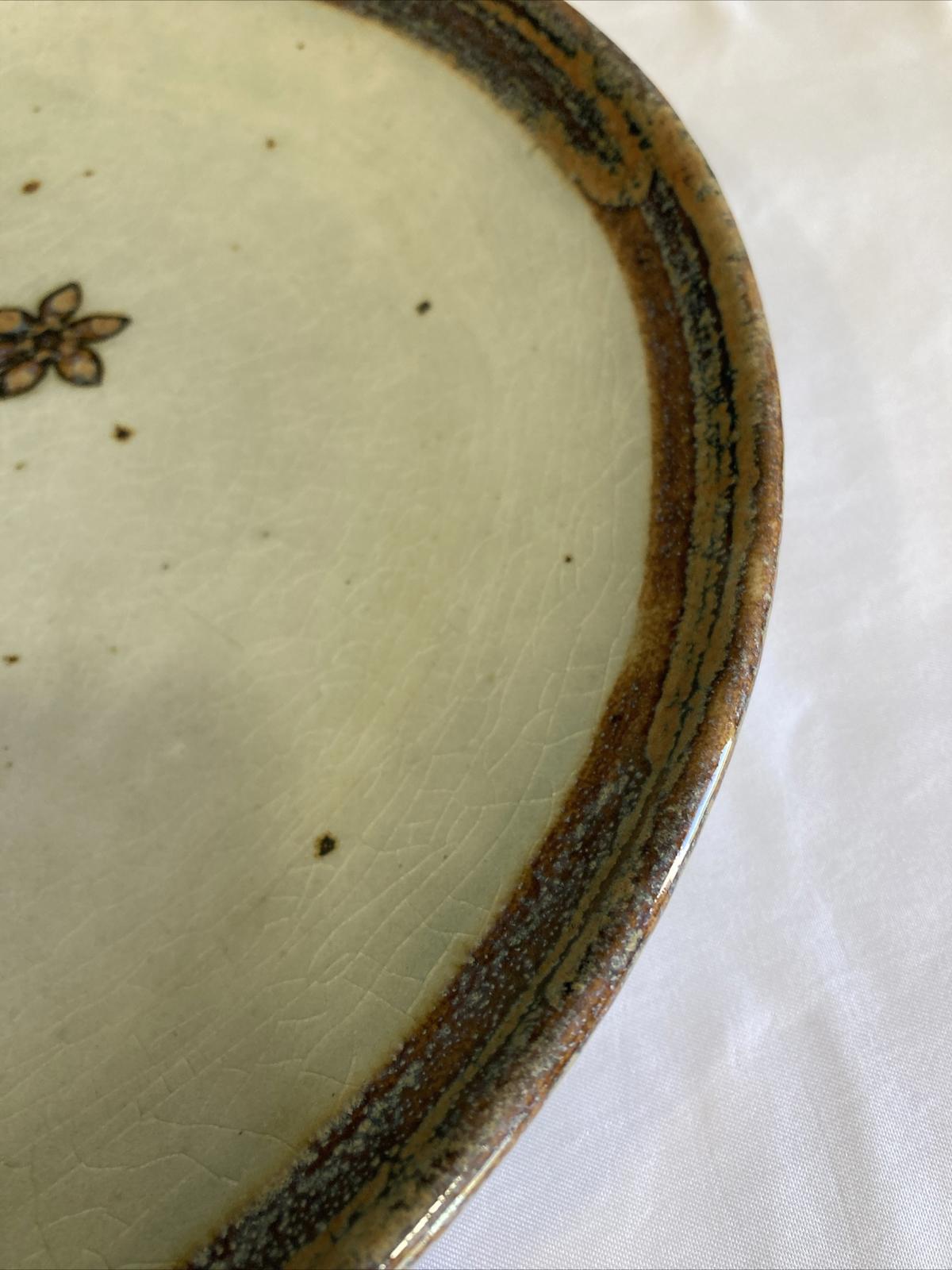 Vintage Ken Edwards Tonala Pottery Plate – Hand-Painted Vera Cruz Flowers – 11"